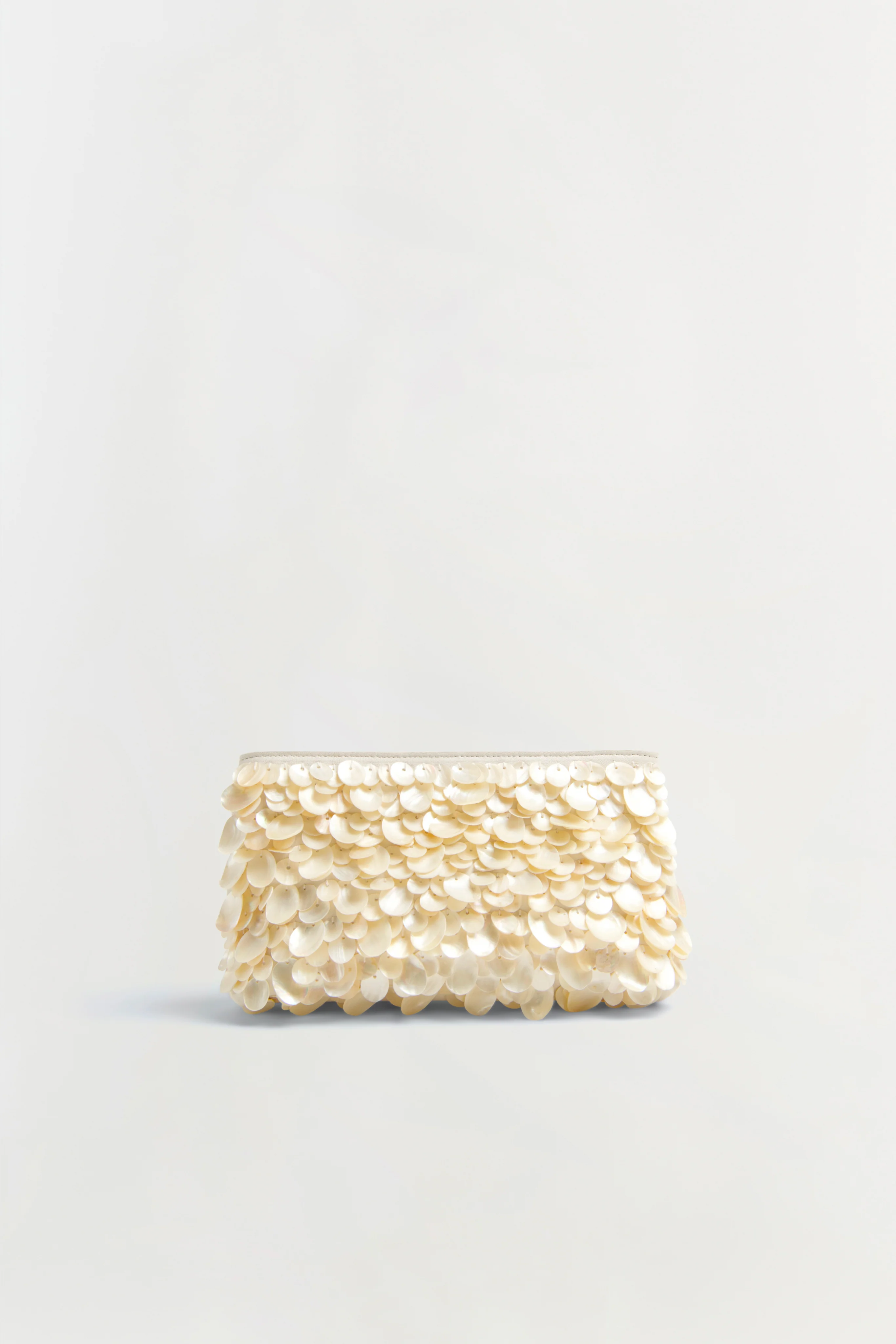 Reese Natural Shell Beaded Clutch
