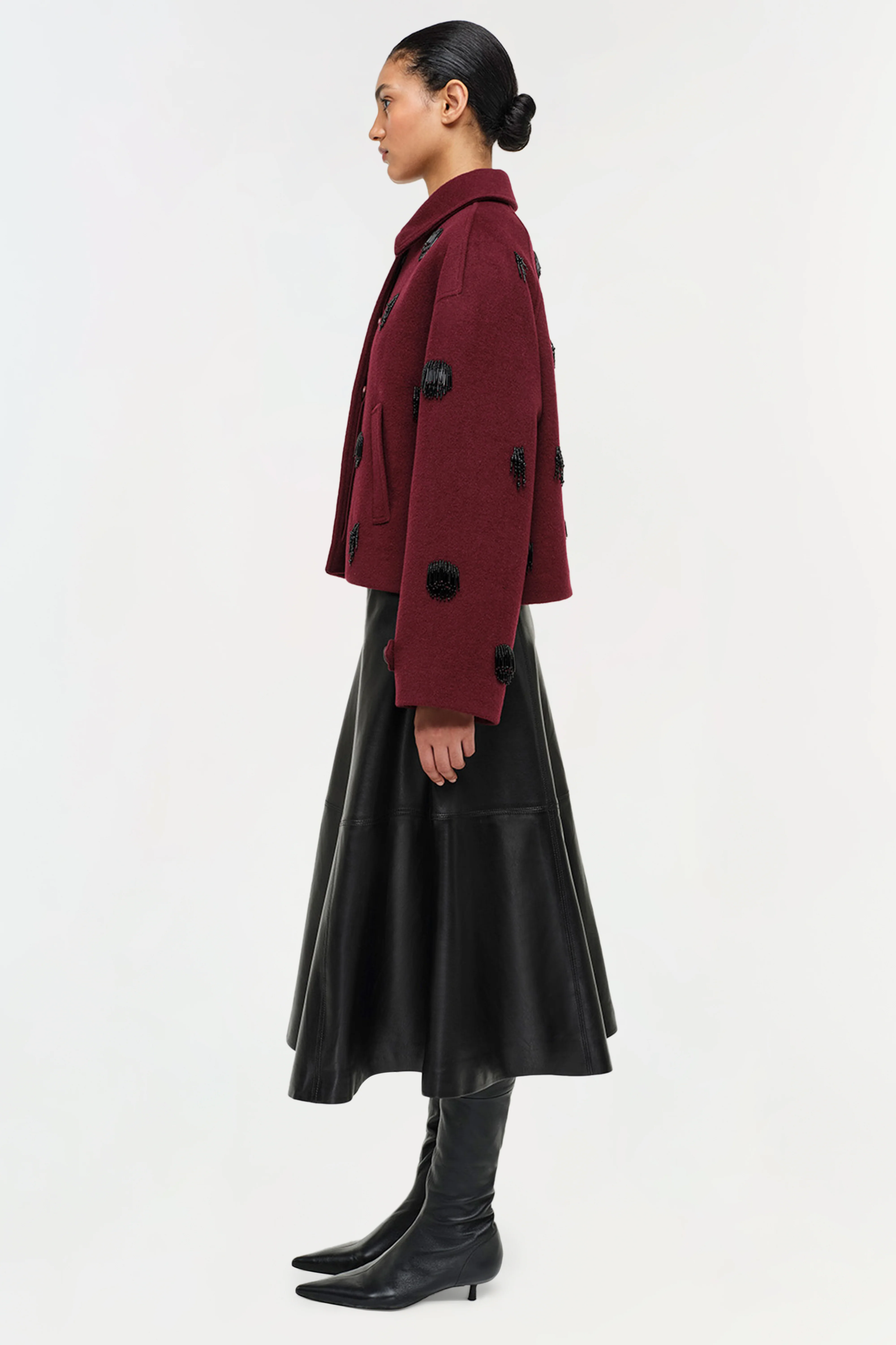 Ryma Leather Midi Skirt - Image 3