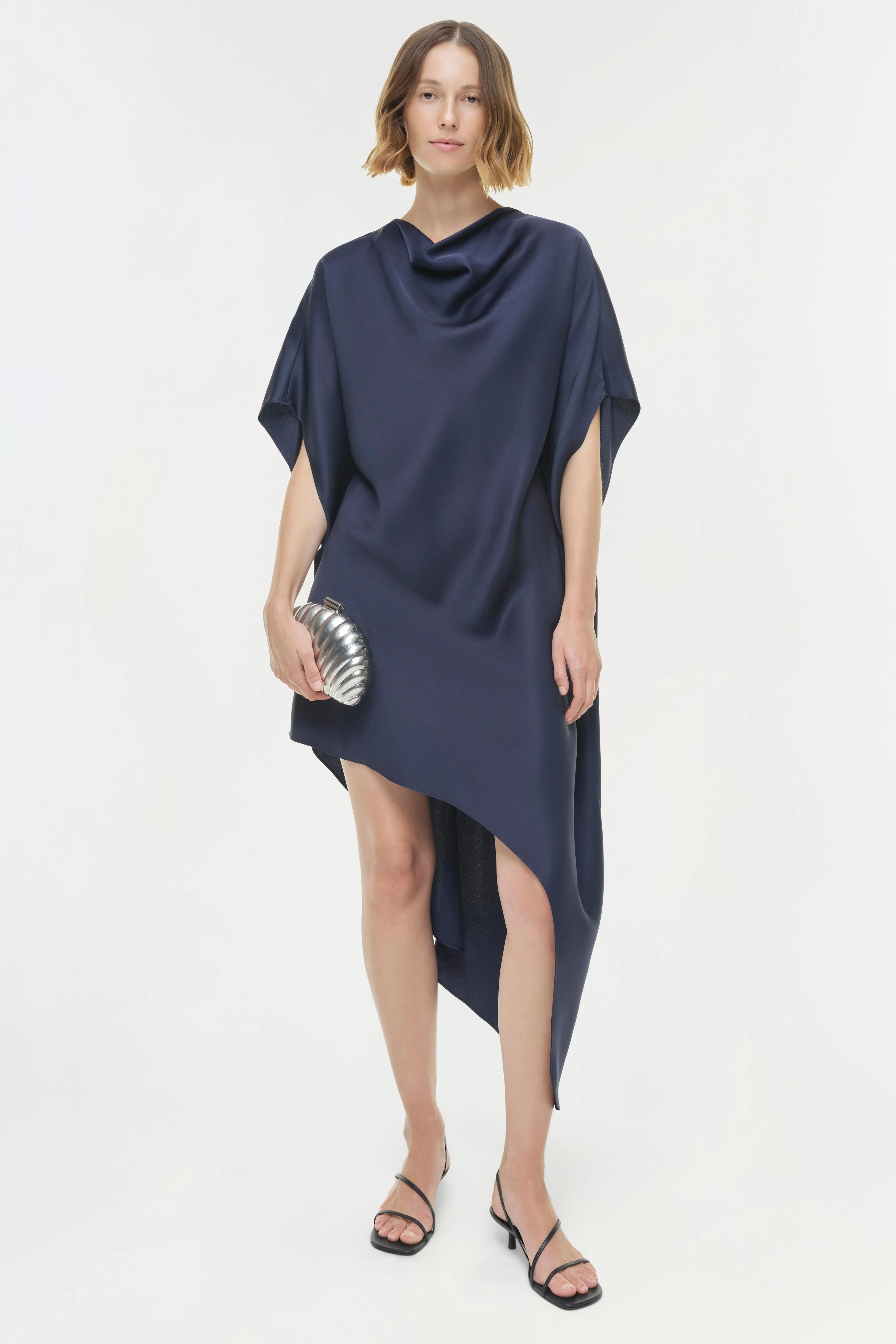Sadia Satin Mini Cape Dress - Image 2