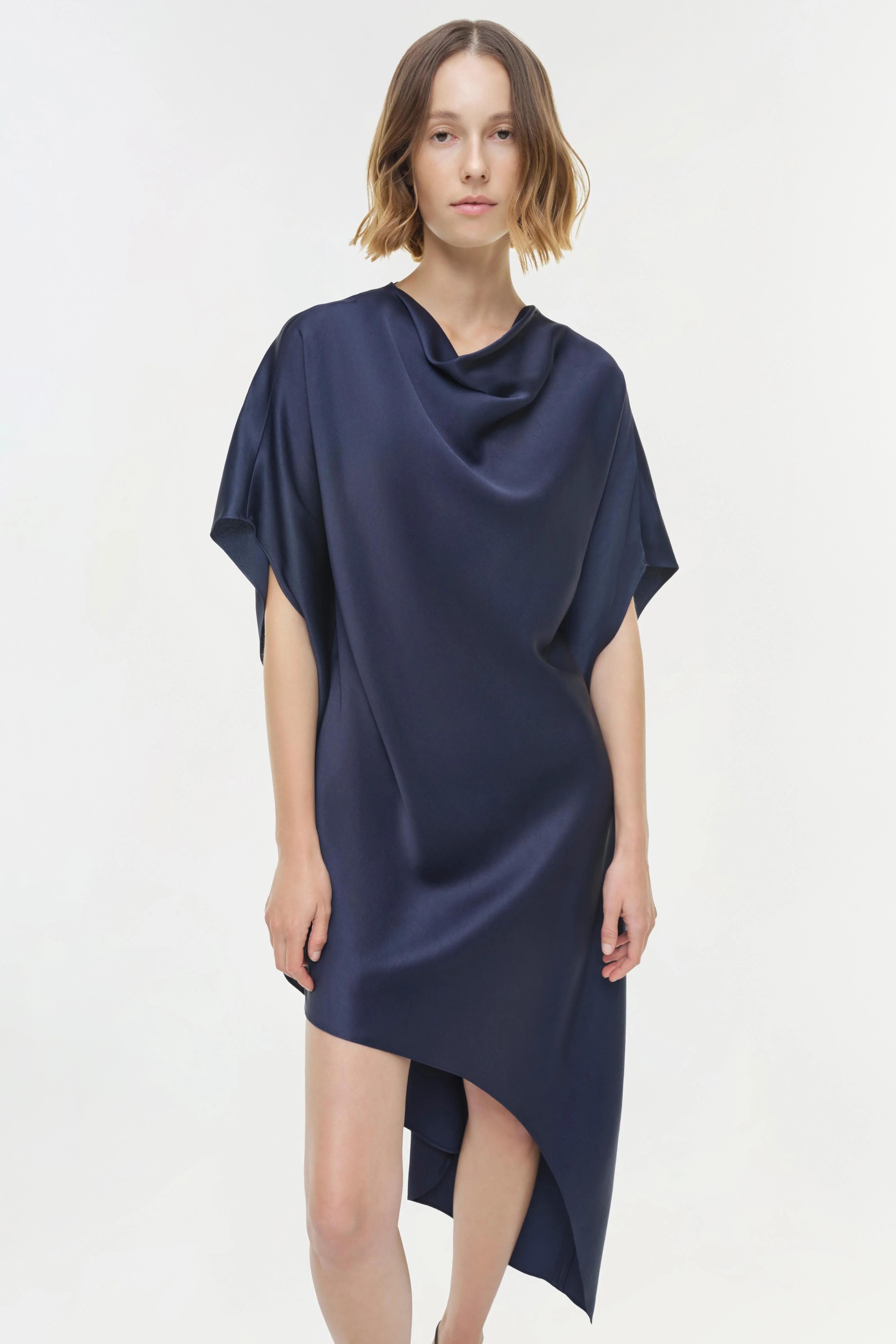 Sadia Satin Mini Cape Dress - Image 3