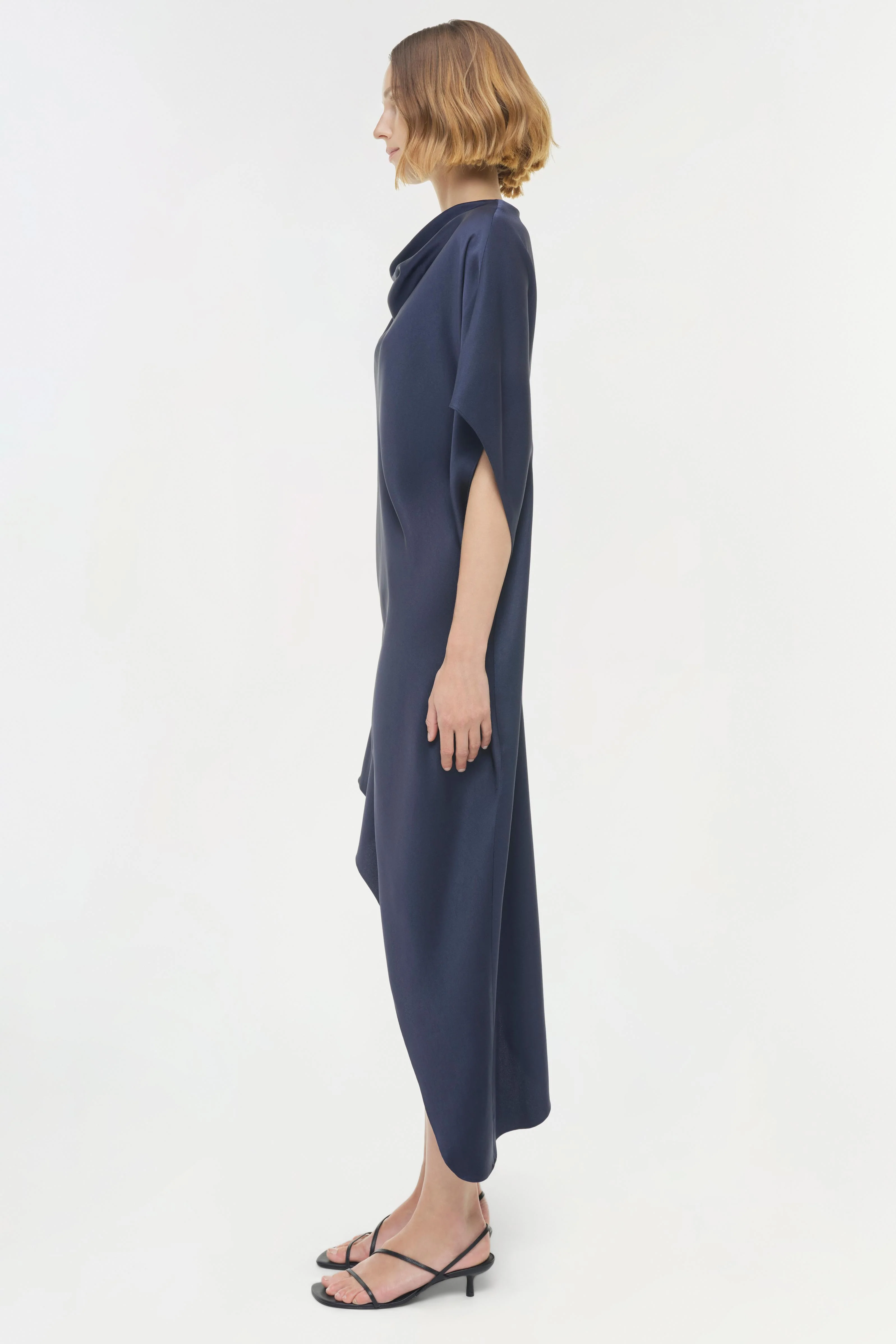 Sadia Satin Mini Cape Dress - Image 4