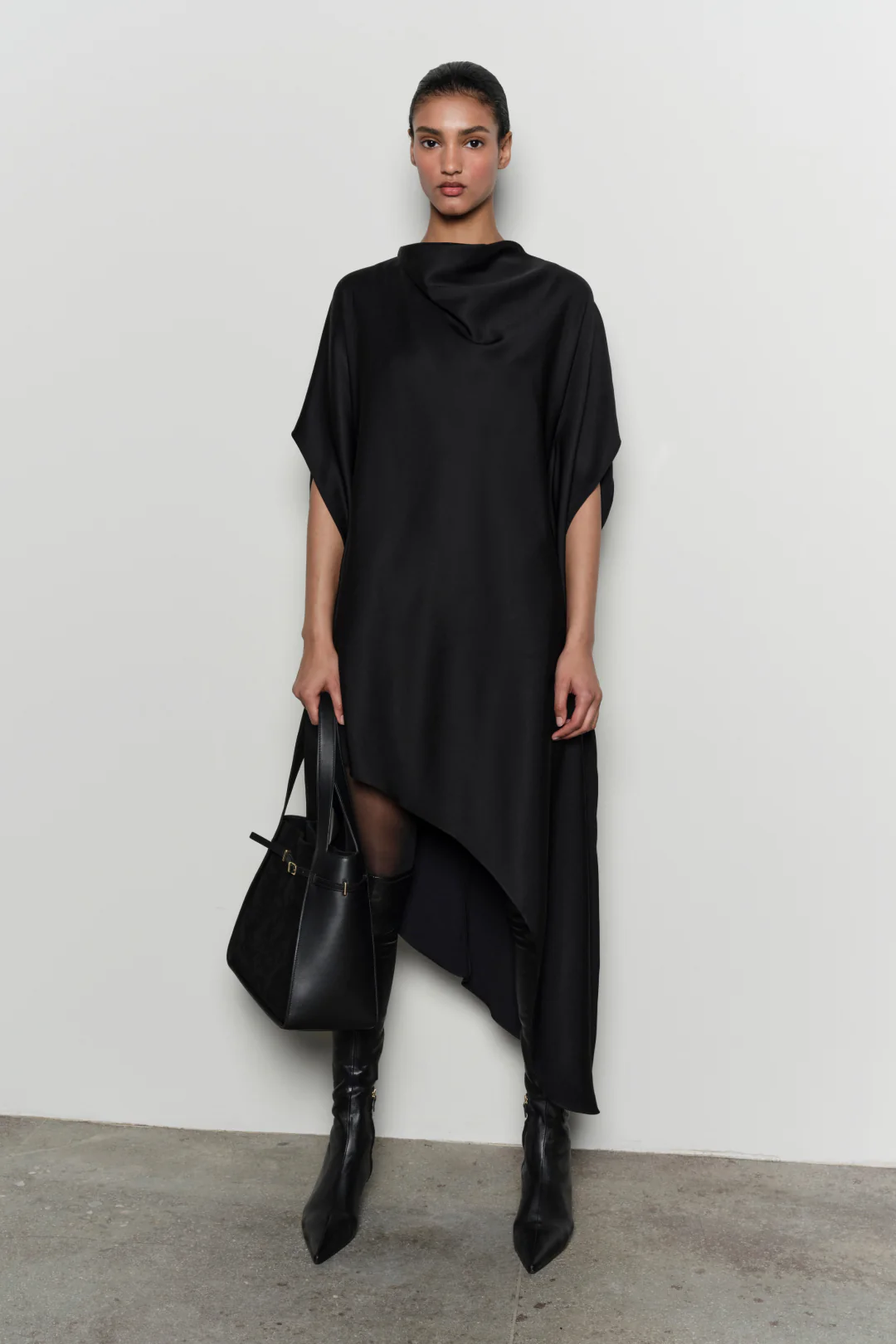 Sadia Satin Mini Cape Dress - Image 3