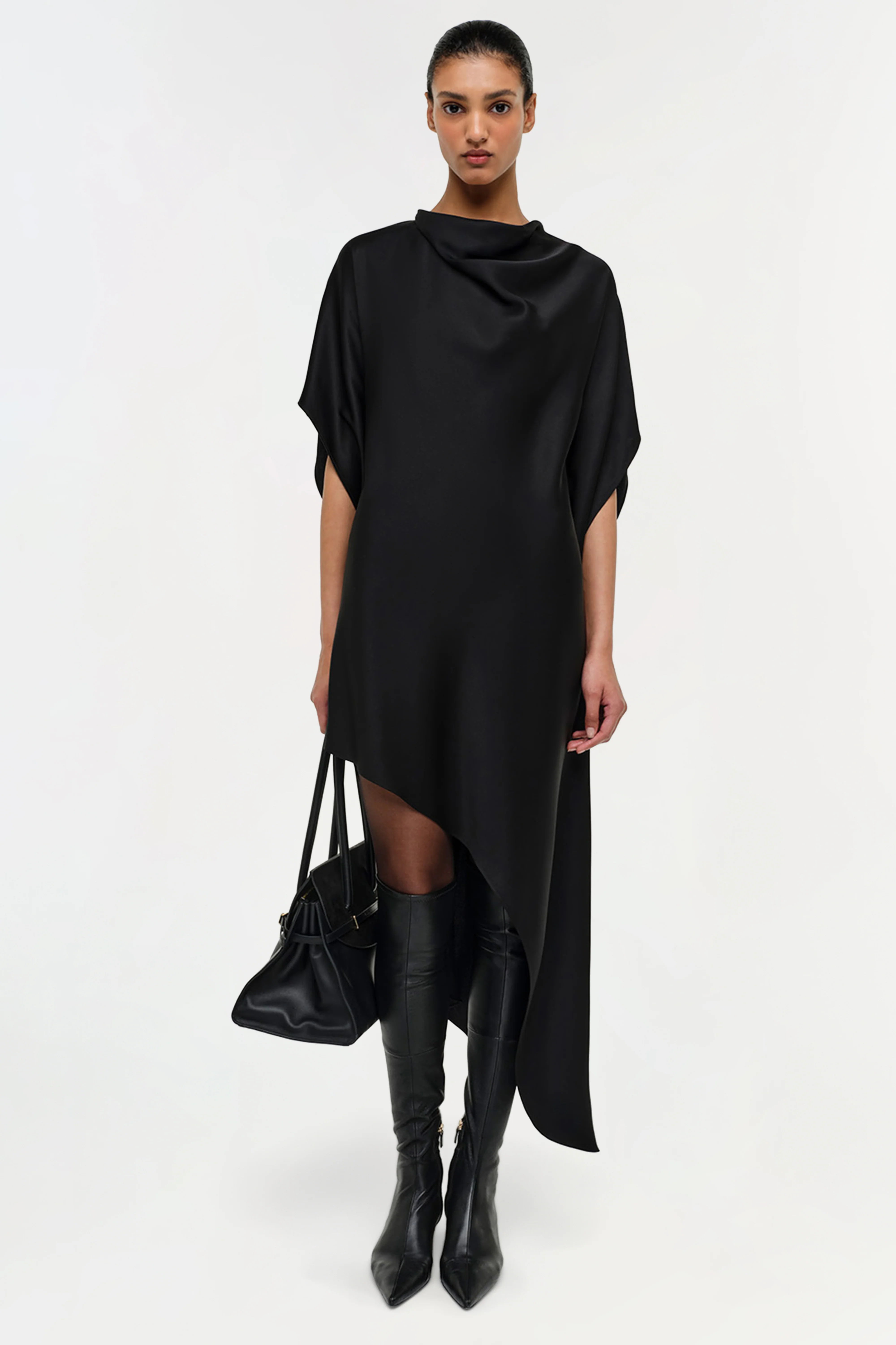 Sadia Satin Mini Cape Dress - Image 4