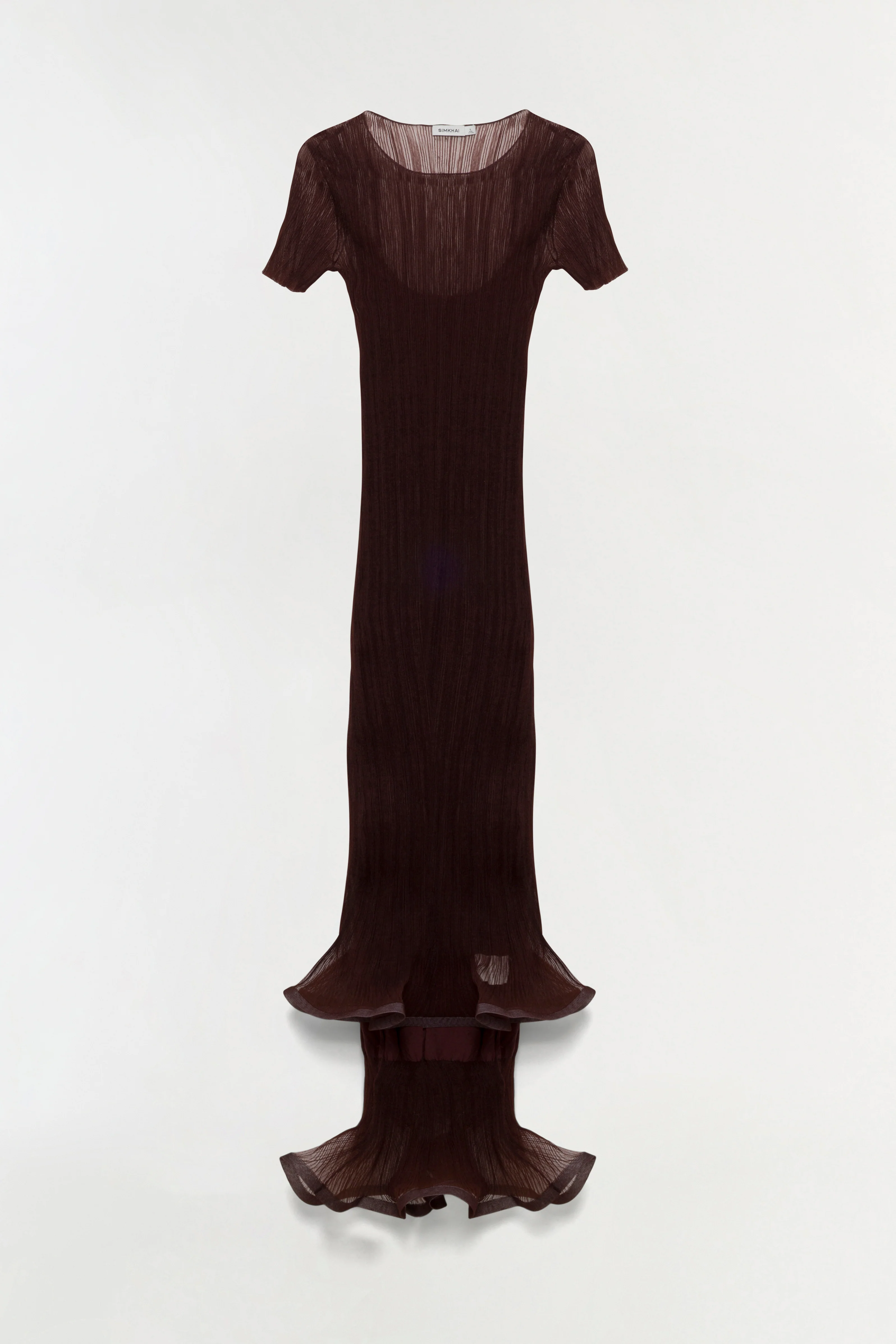Selena Sheer Plisse Midi Dress