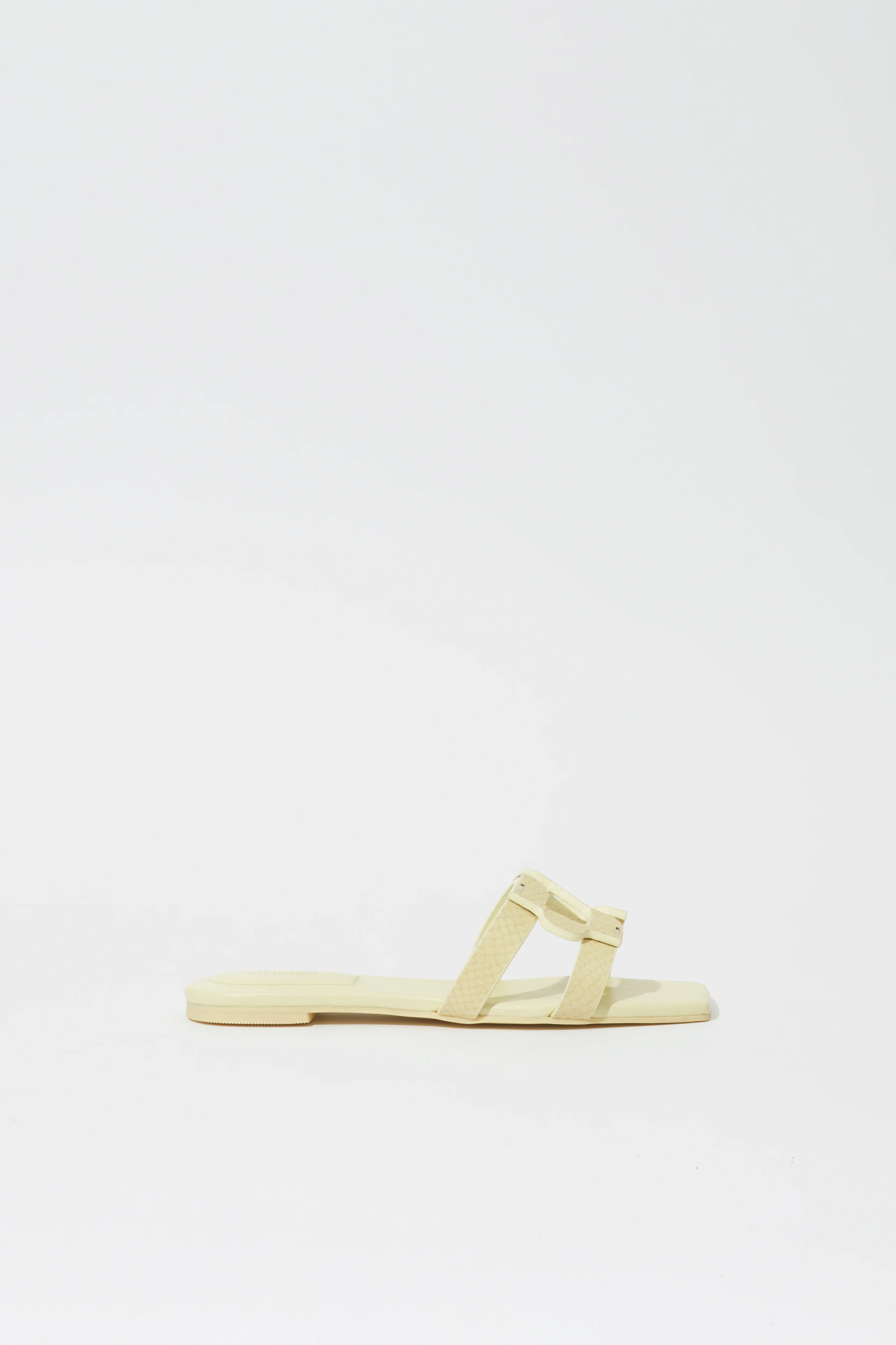 Simkhai Monogram Snake Leather Flat Slide