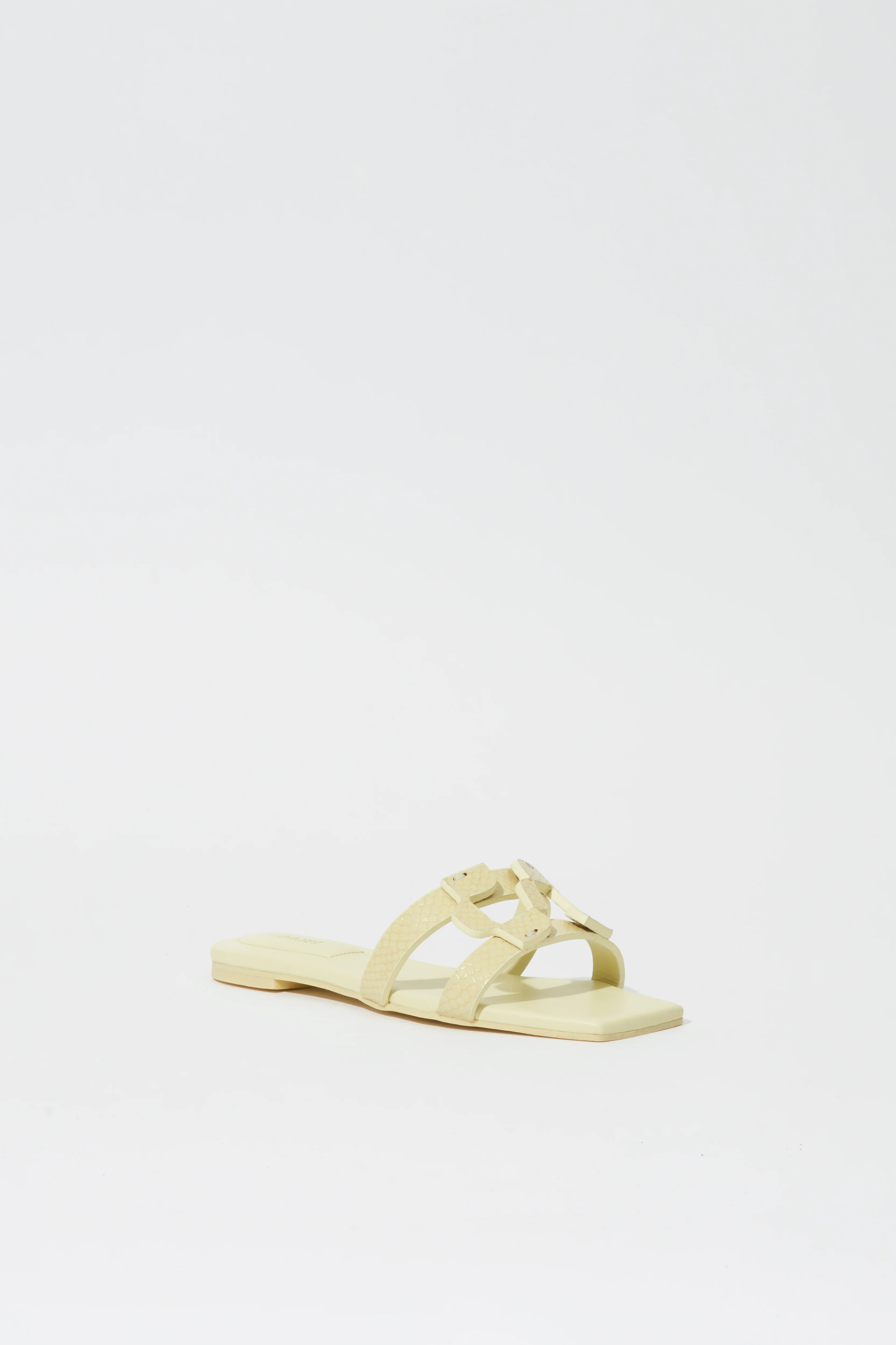 Simkhai Monogram Snake Leather Flat Slide - Image 2