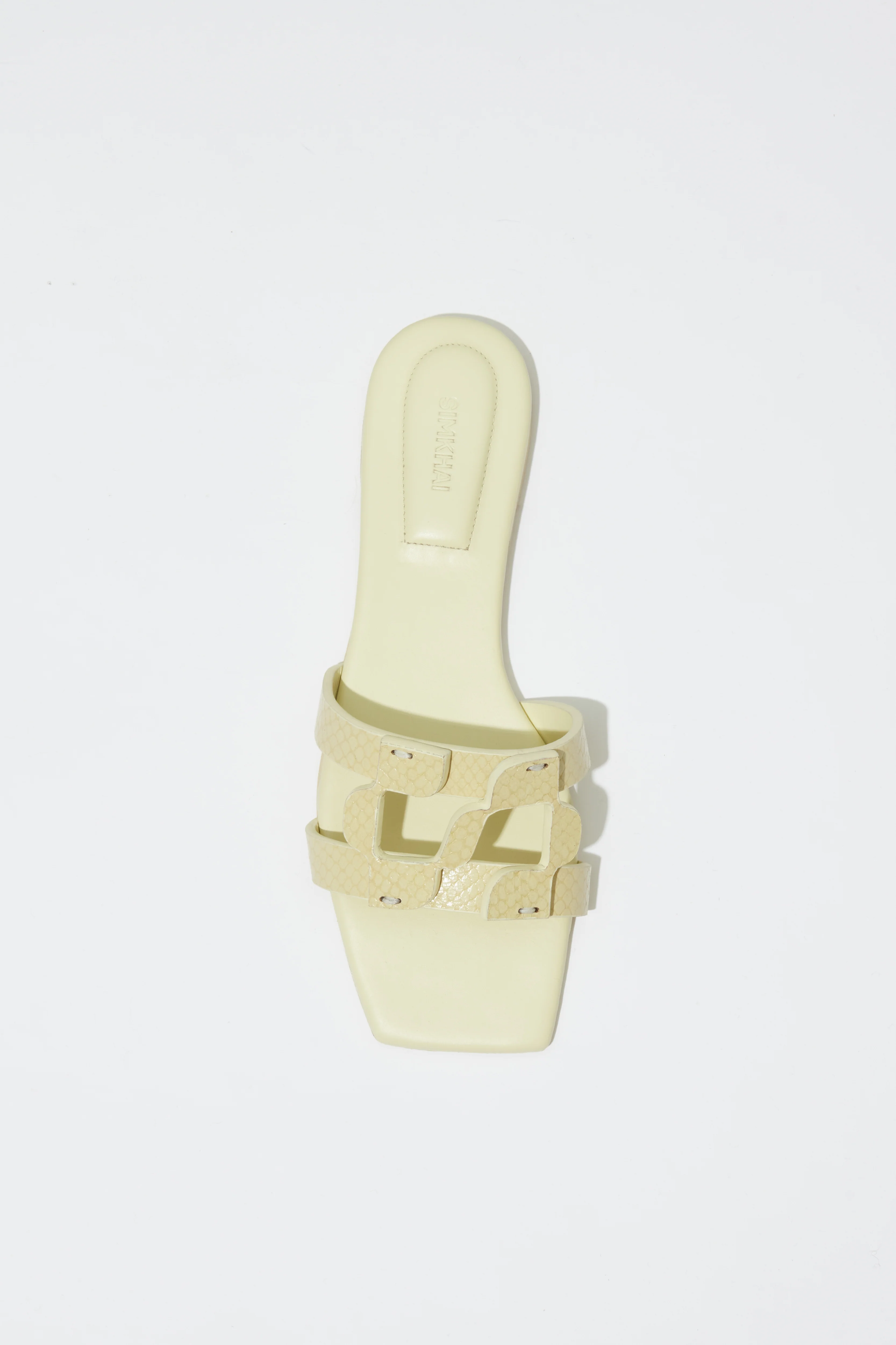 Simkhai Monogram Snake Leather Flat Slide - Image 3