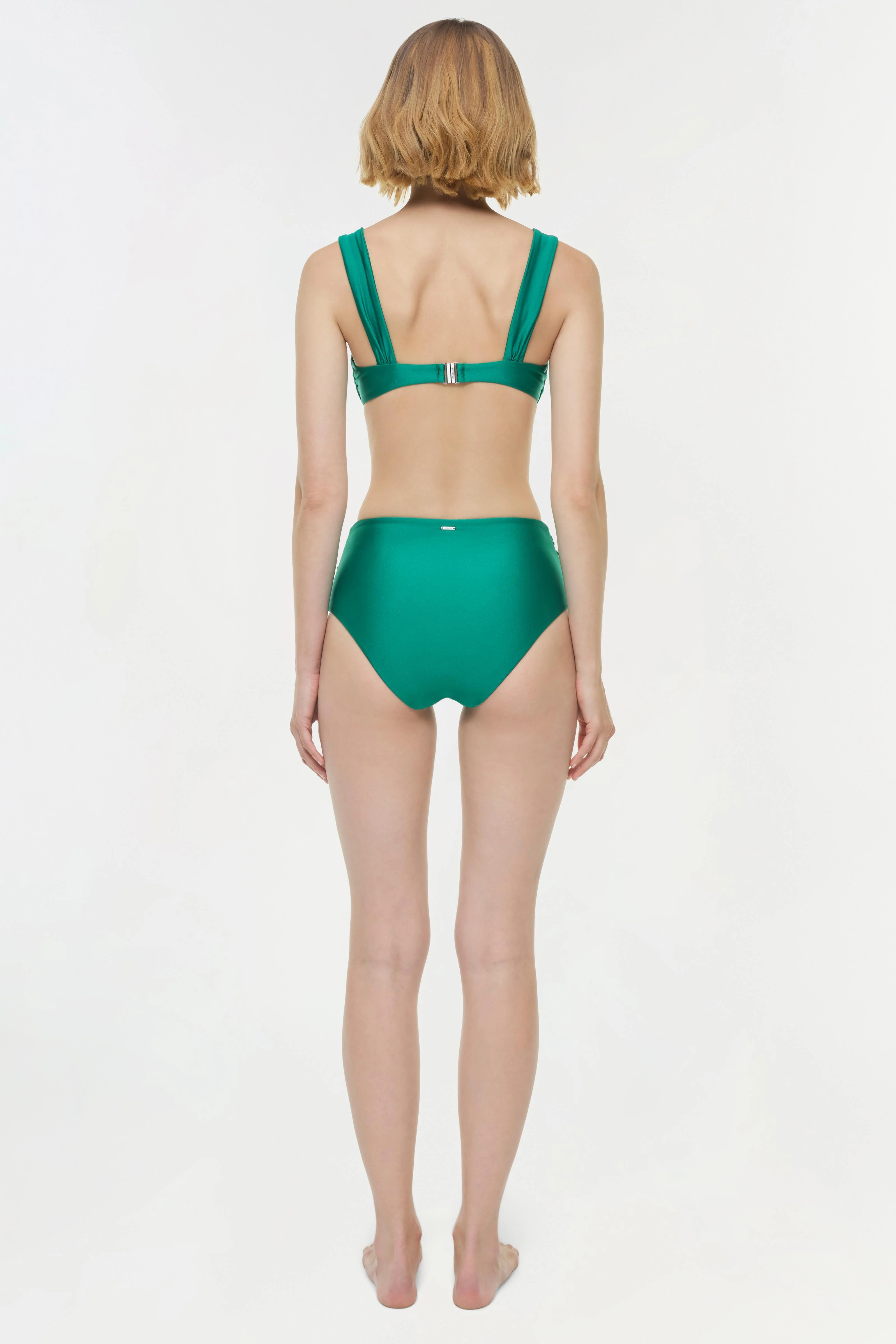 Teya High Waisted Ruched Bikini Bottom - Image 5