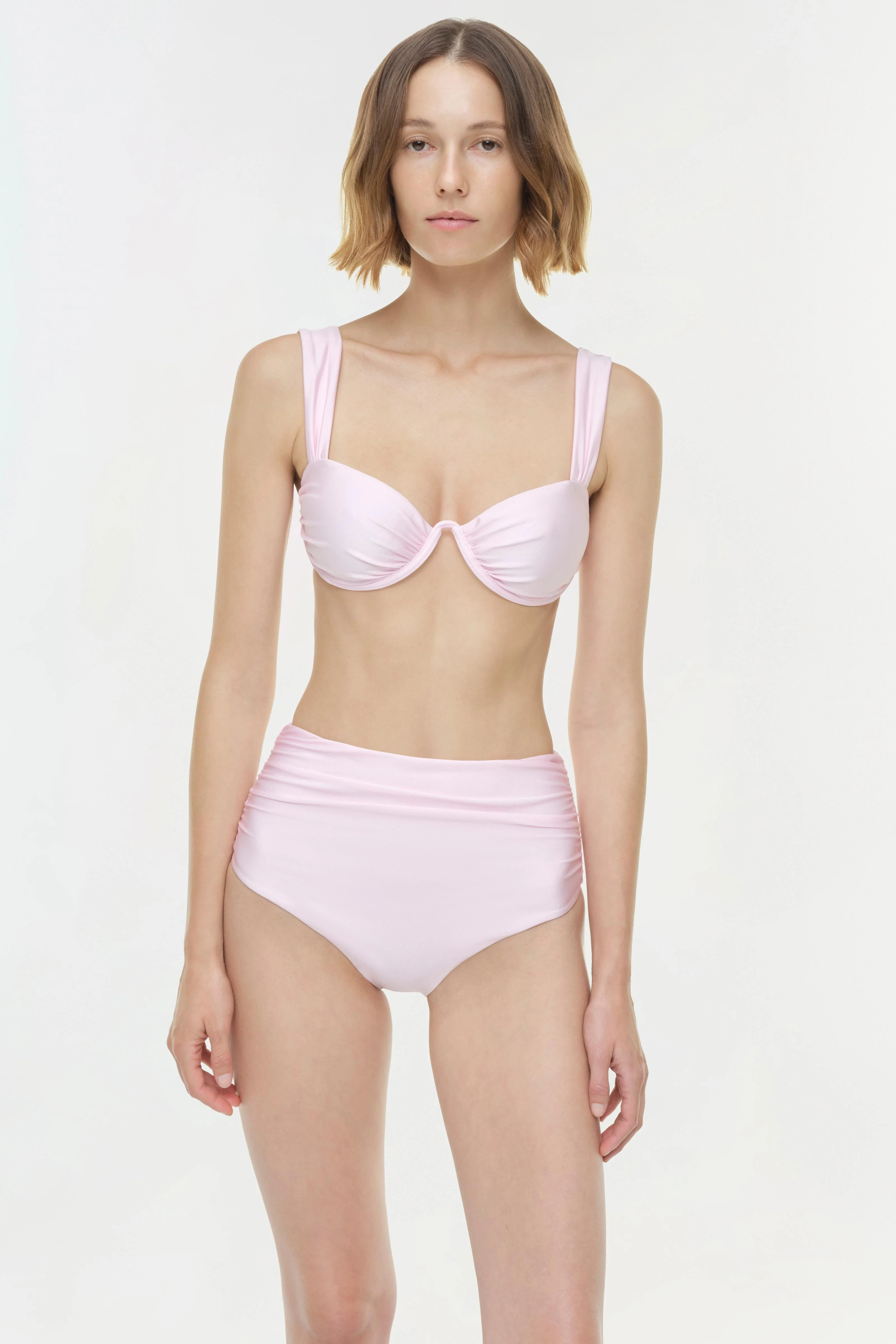 Teya High Waisted Ruched Bikini Bottom - Image 3