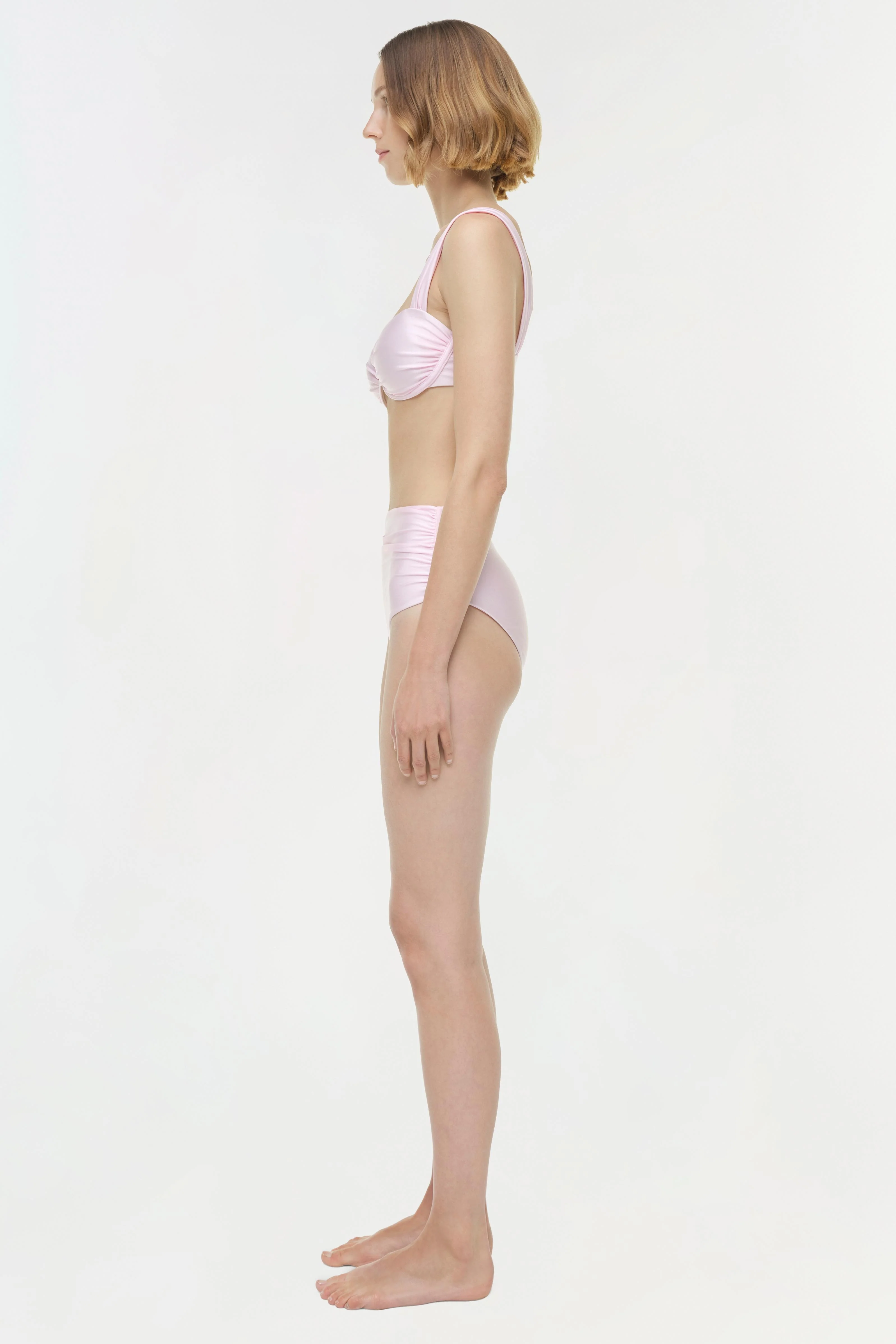 Teya High Waisted Ruched Bikini Bottom - Image 4