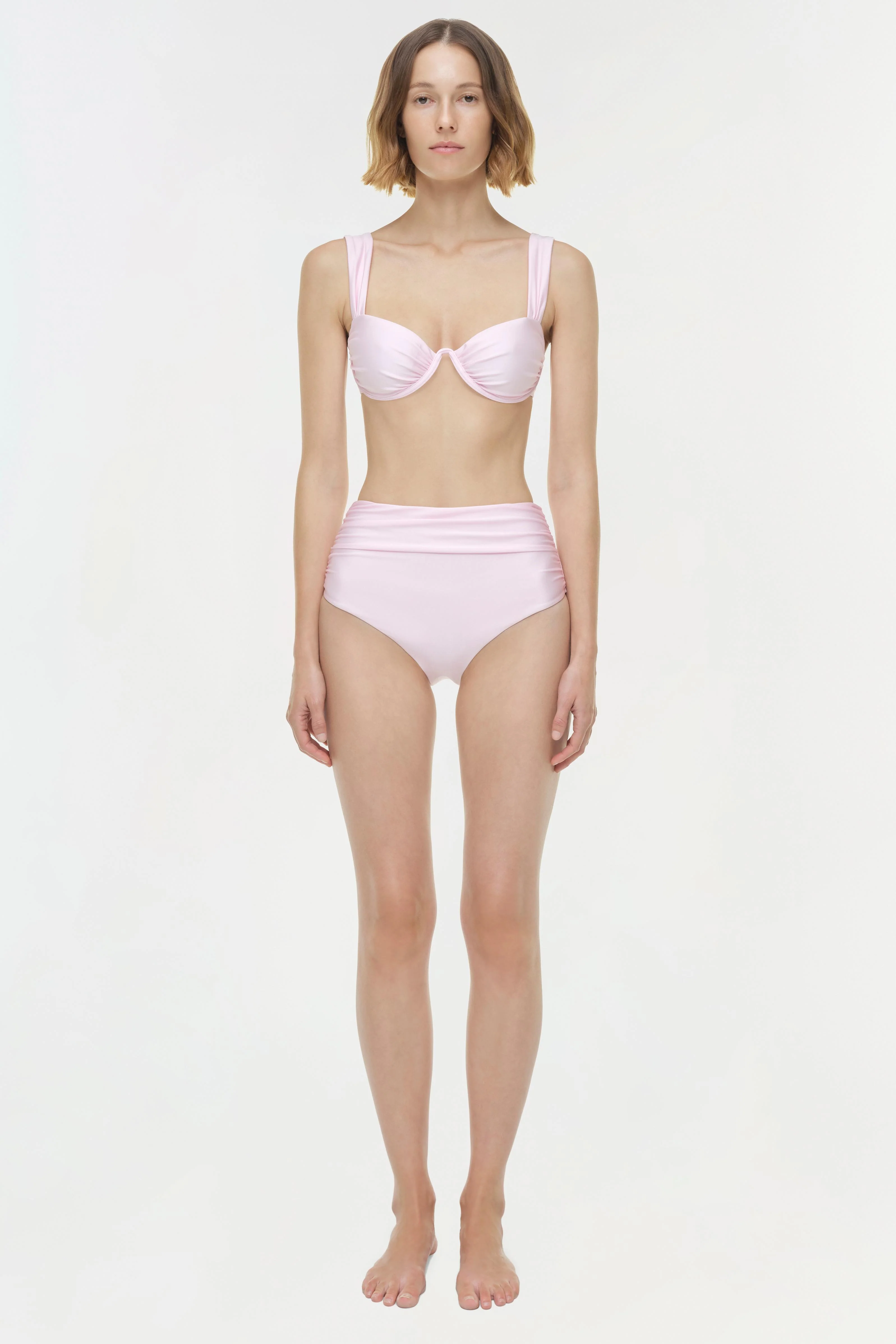 Teya High Waisted Ruched Bikini Bottom - Image 6