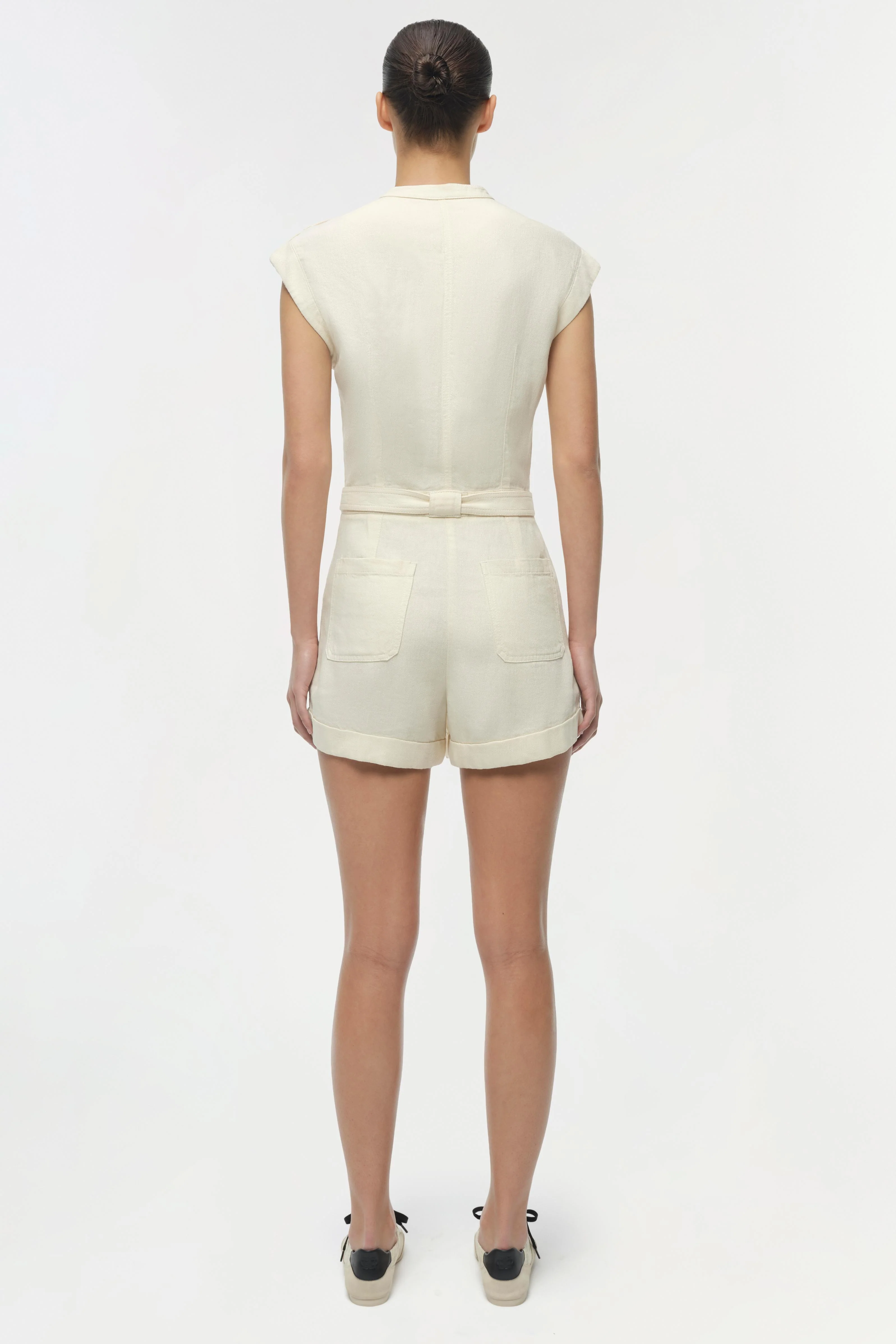Tinka Belted Linen Romper - Image 5