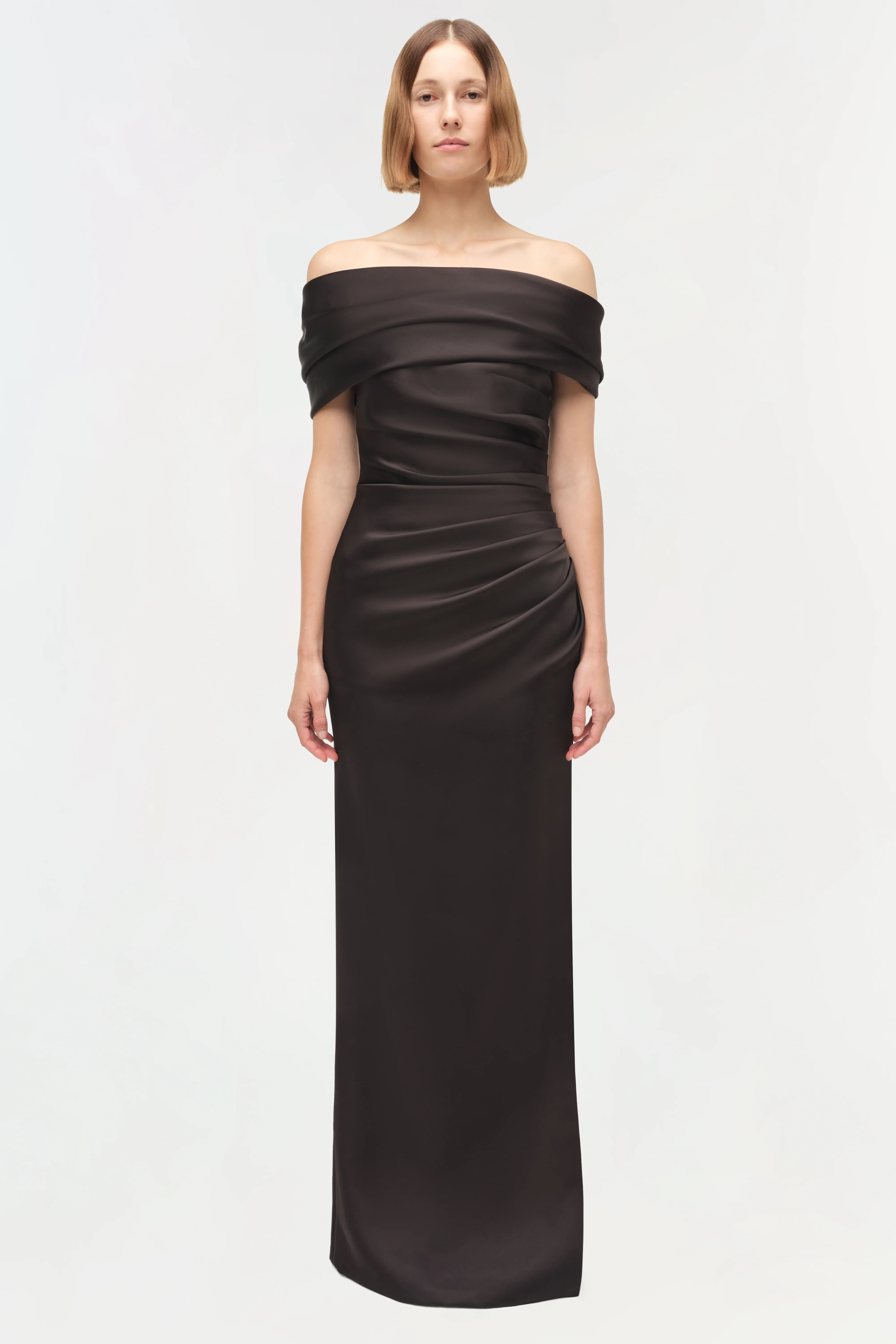 Valencia Draped Satin Gown - Image 2
