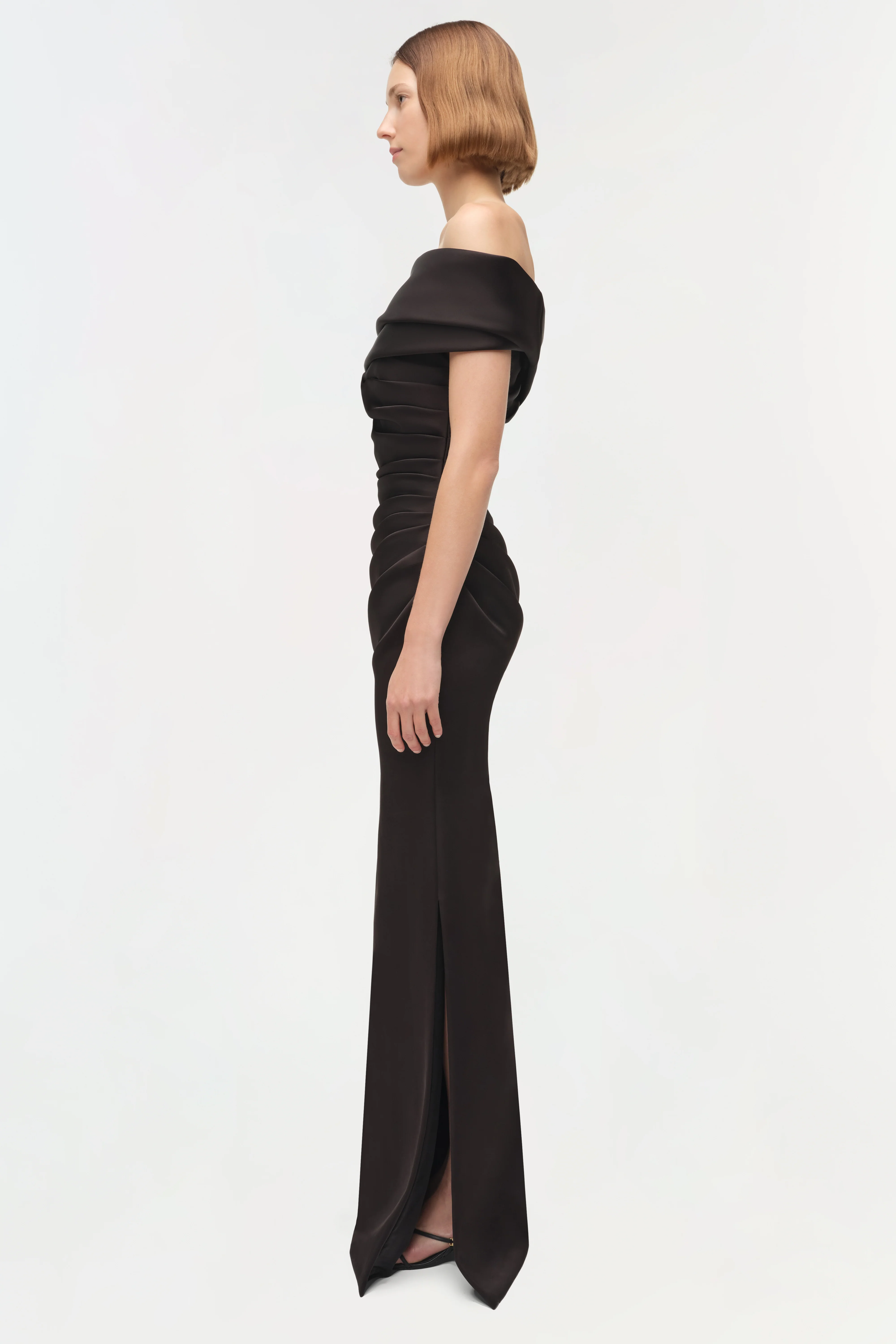 Valencia Draped Satin Gown - Image 4