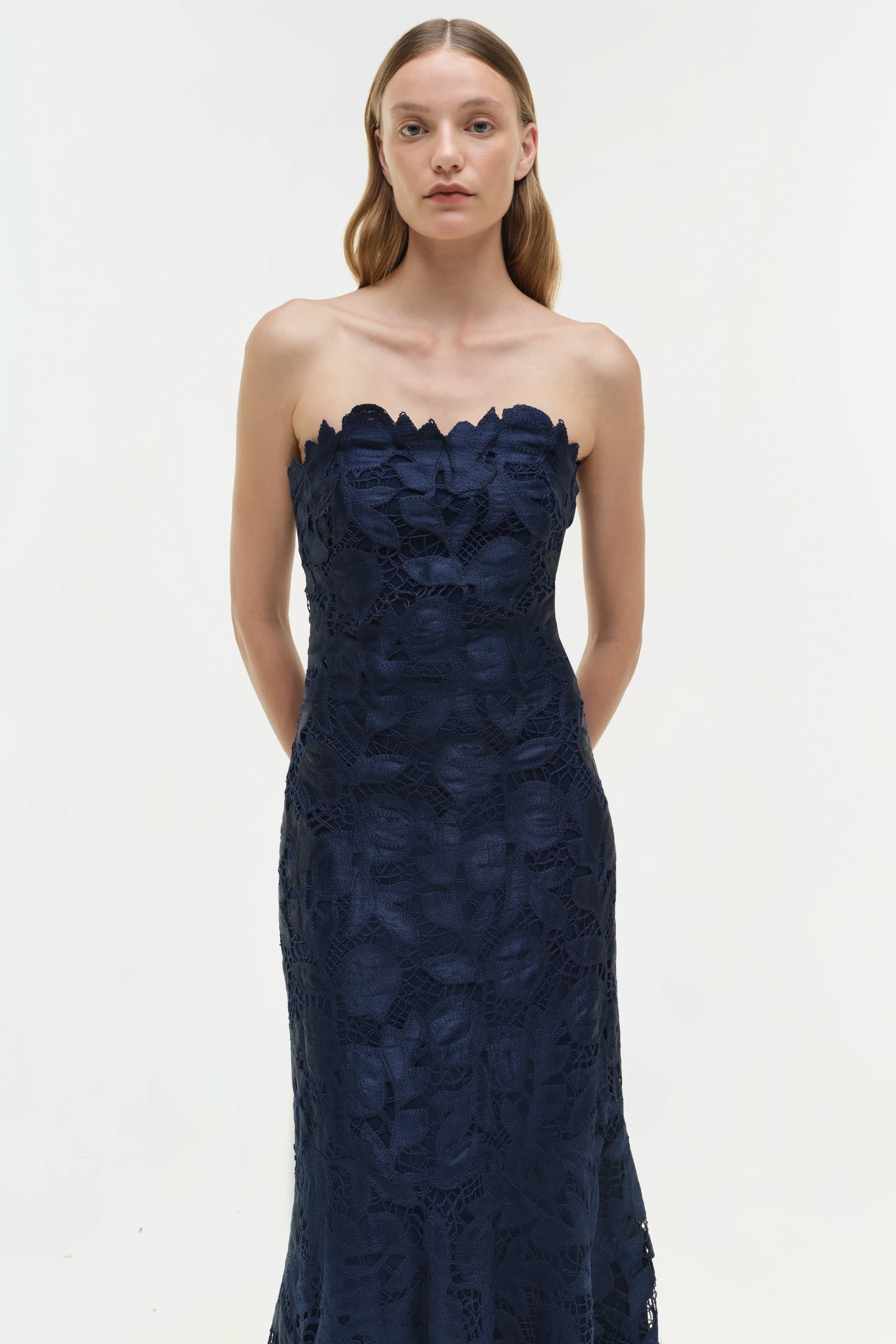 Valletta Strapless Embroidered Dress - Image 3