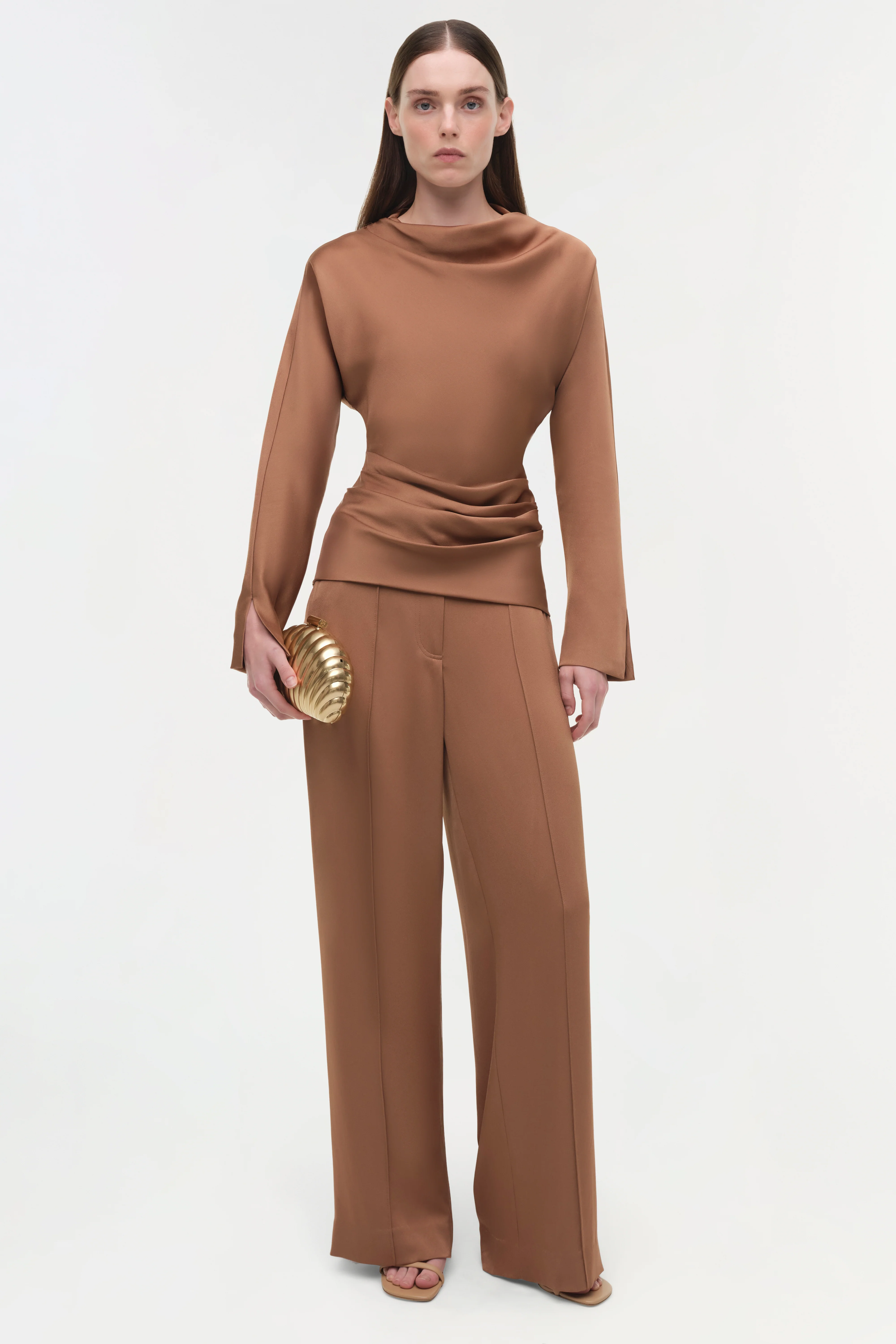 Victoria Draped Satin Top - Image 4
