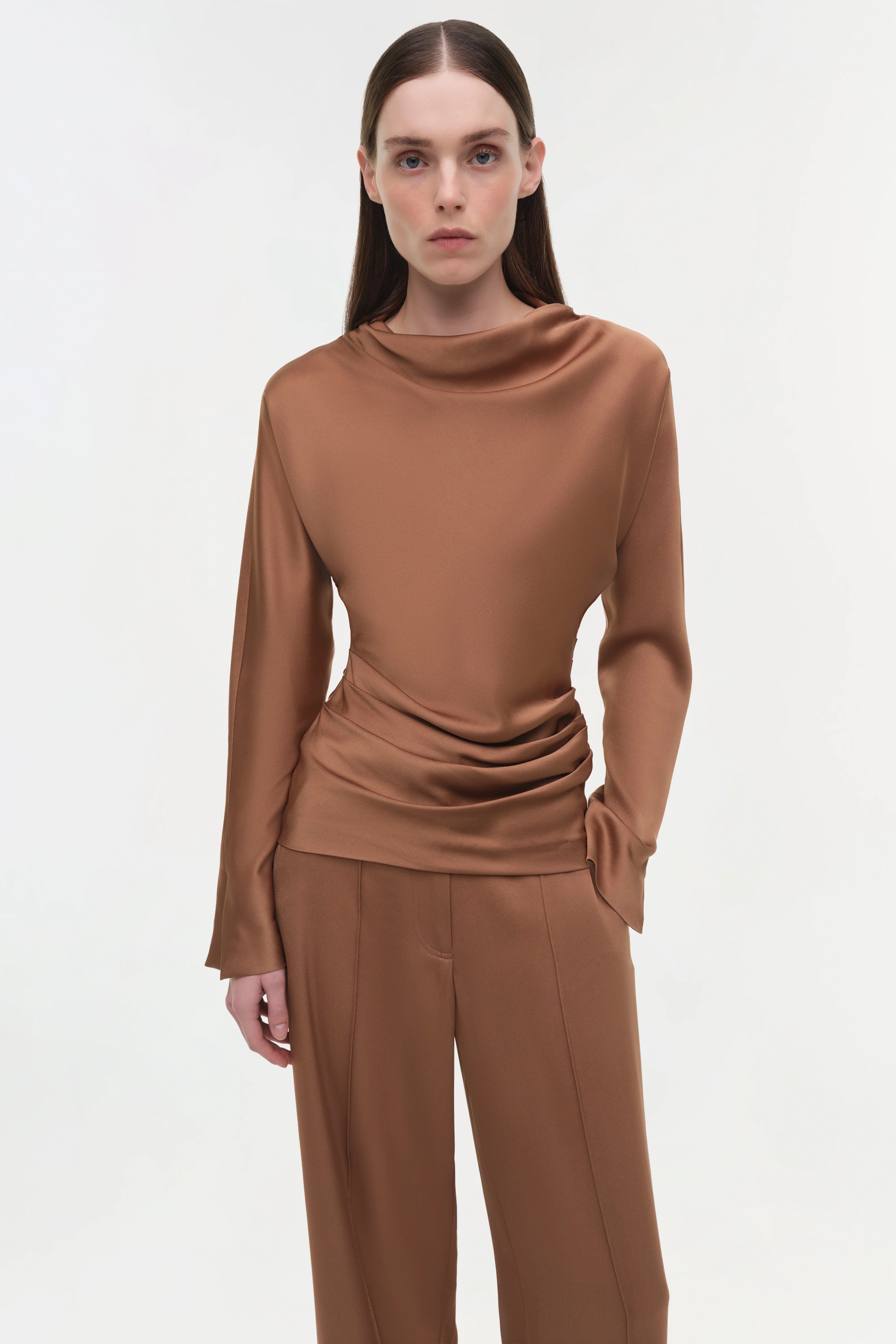 Victoria Draped Satin Top - Image 6