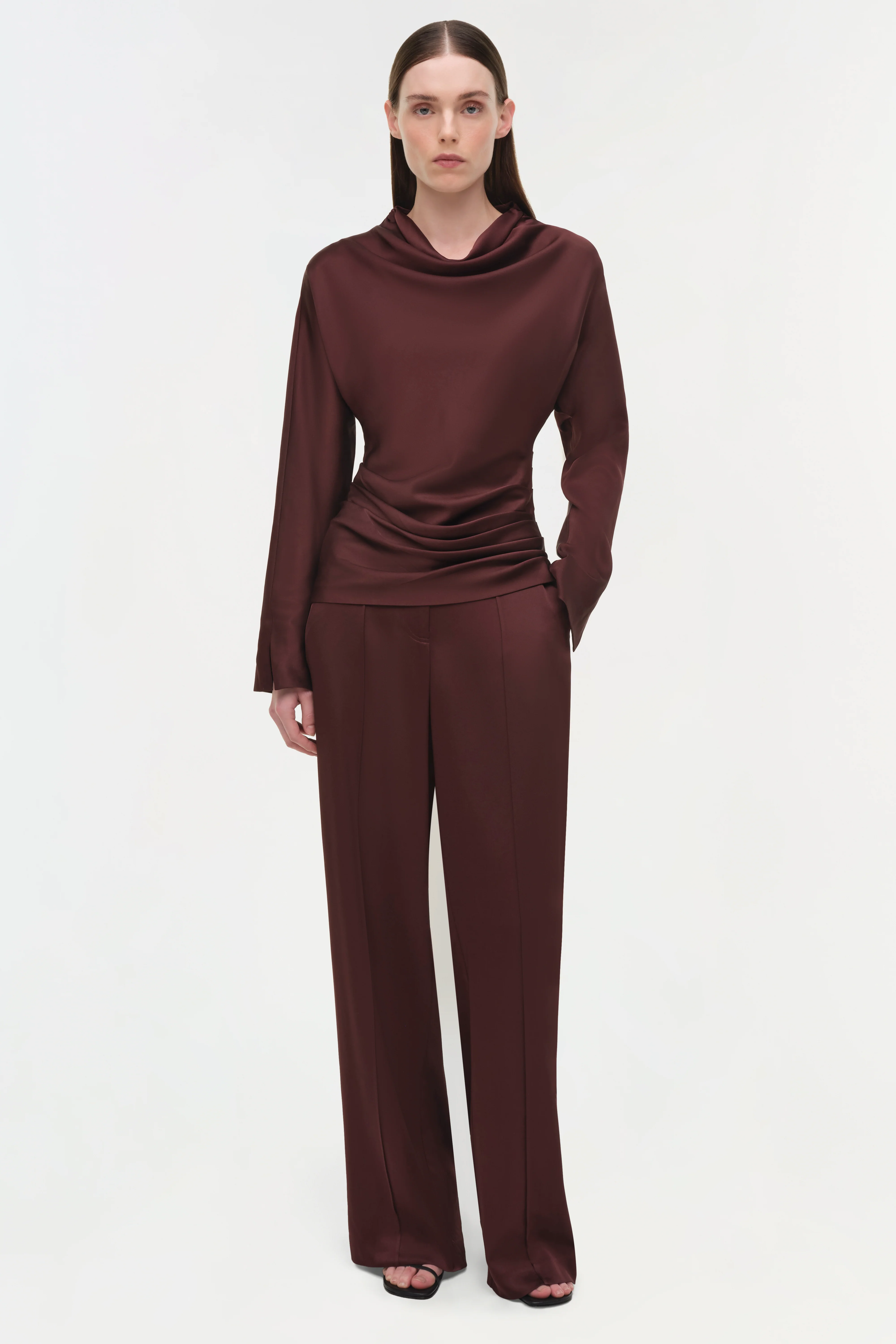 Victoria Draped Satin Top - Image 2