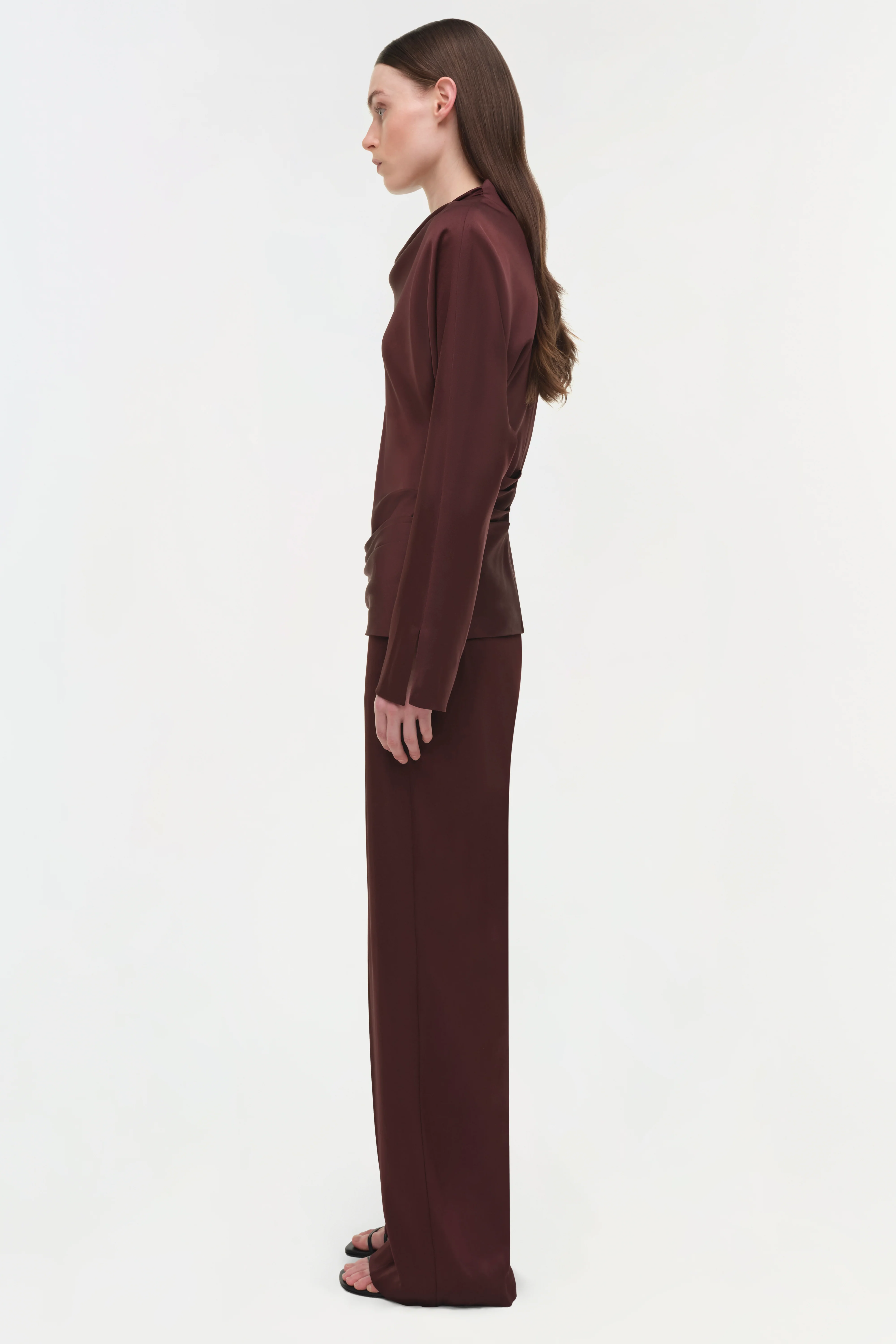 Victoria Draped Satin Top - Image 5