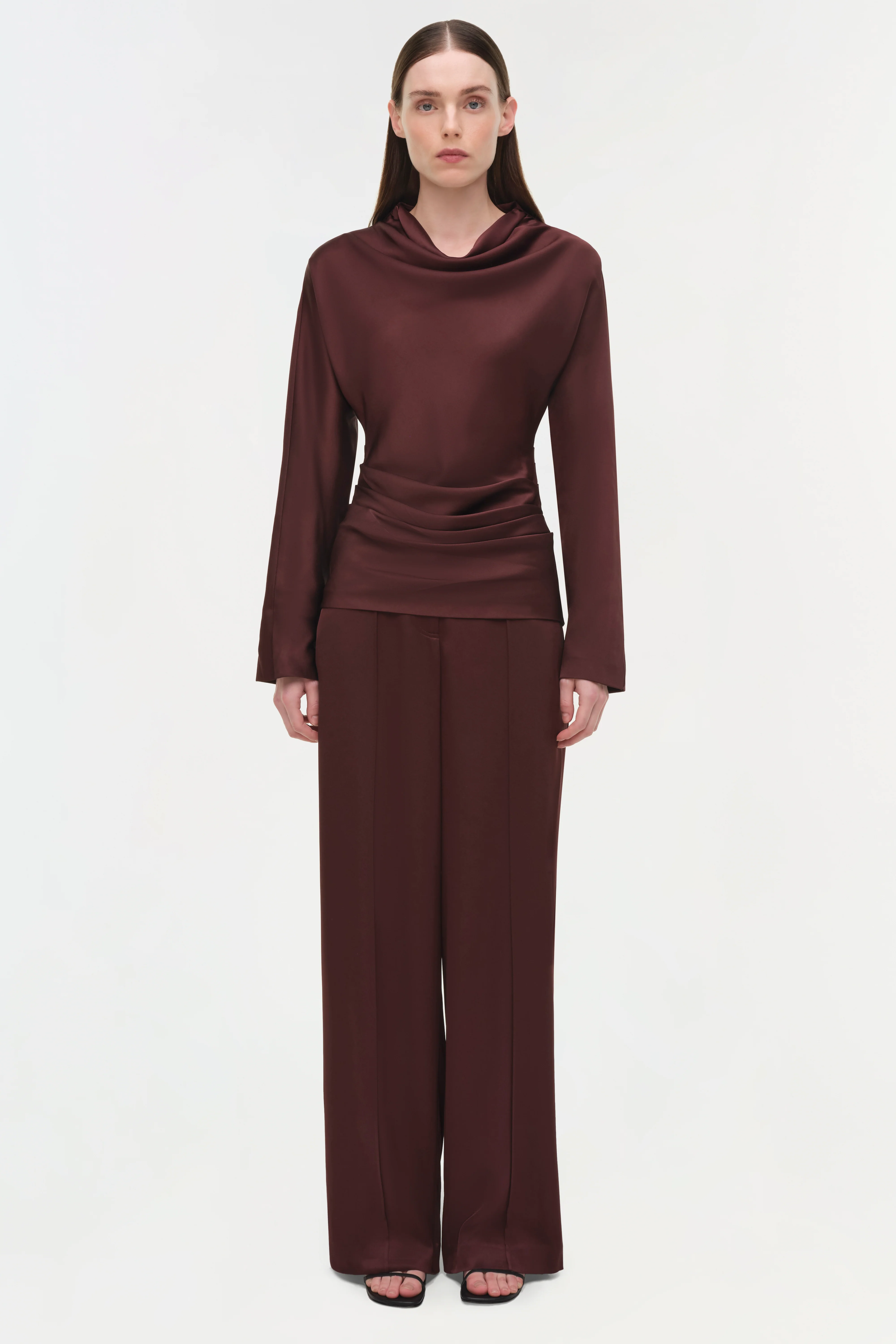 Victoria Draped Satin Top - Image 7