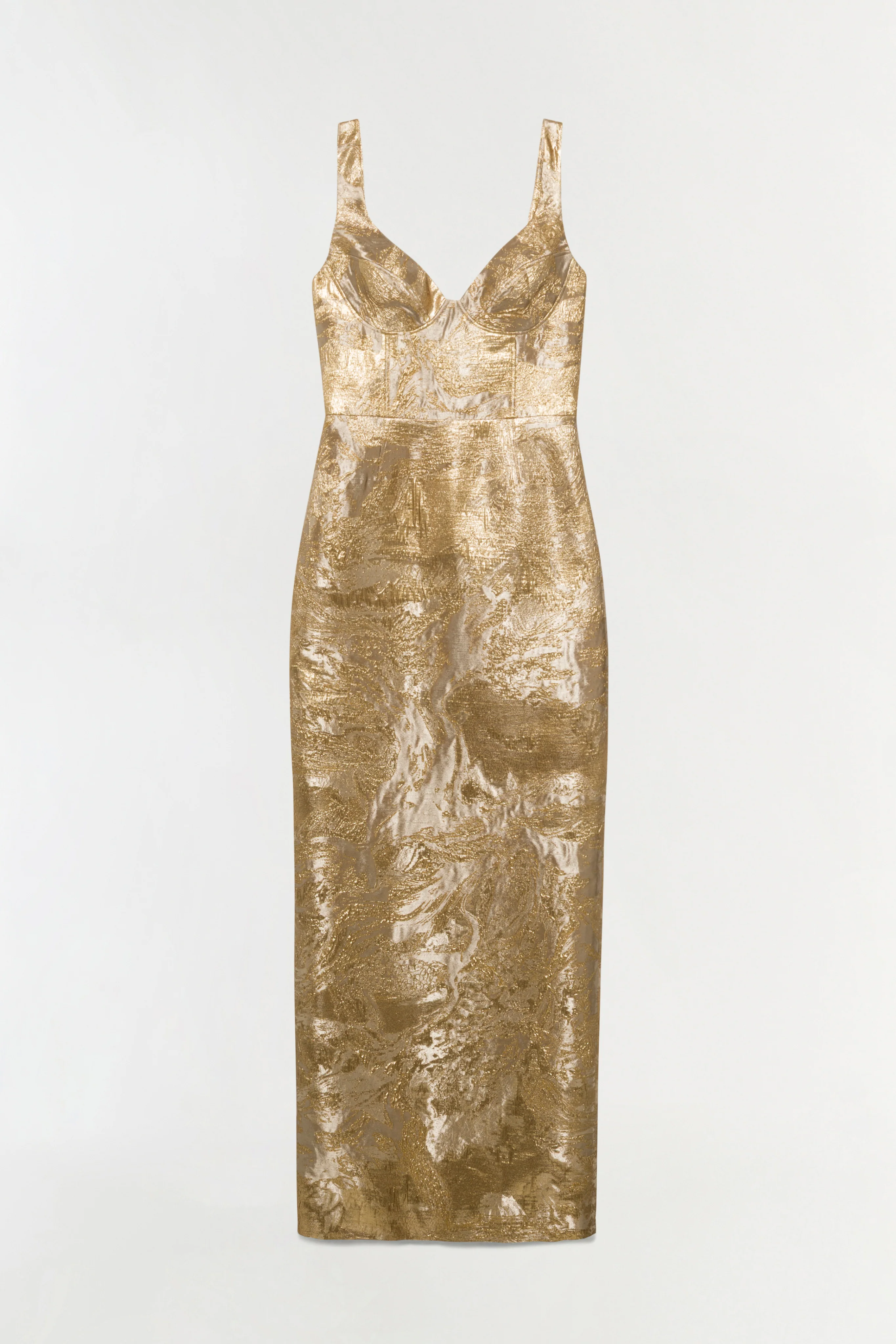 Viella Metallic Jacquard Gown
