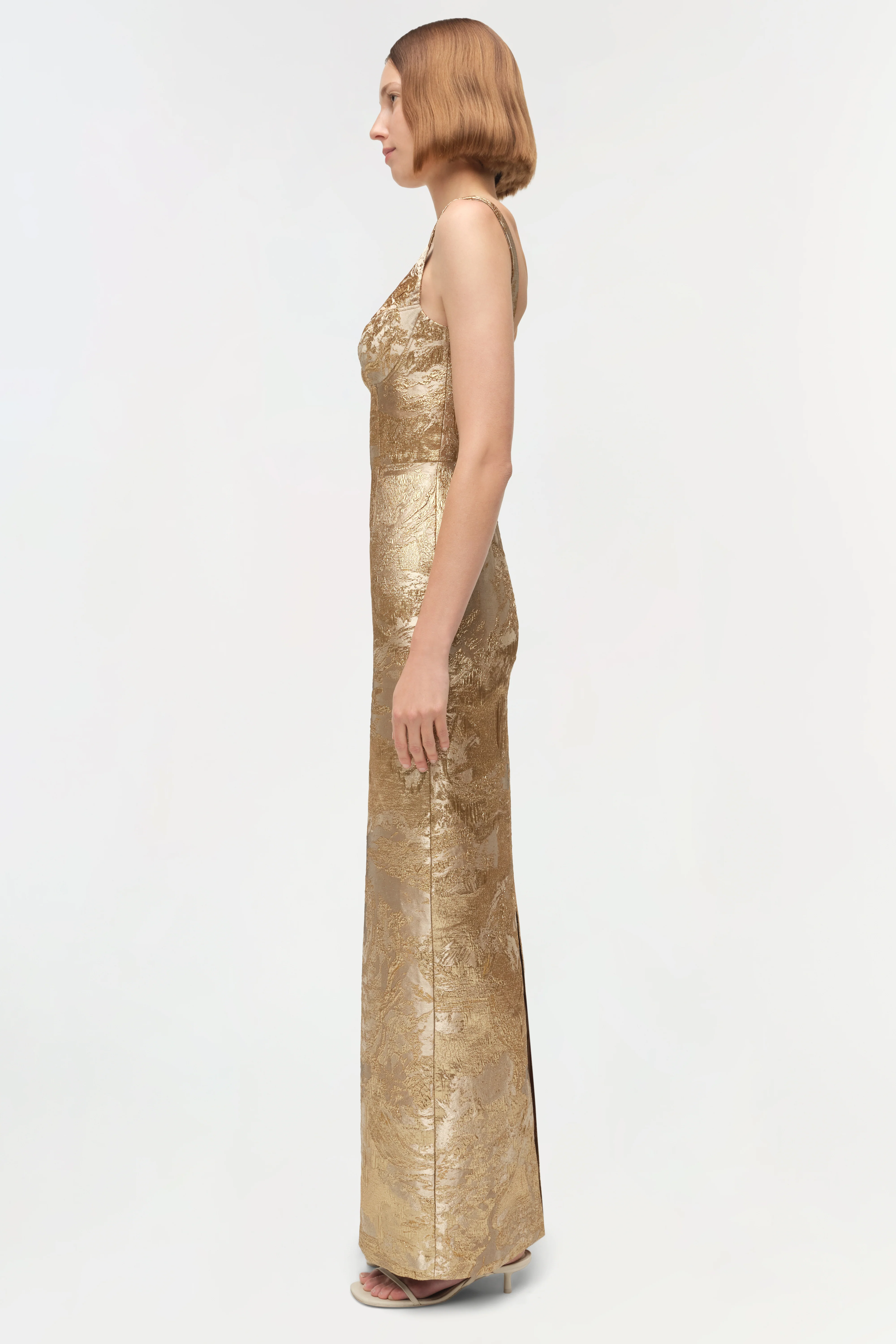 Viella Metallic Jacquard Gown - Image 4
