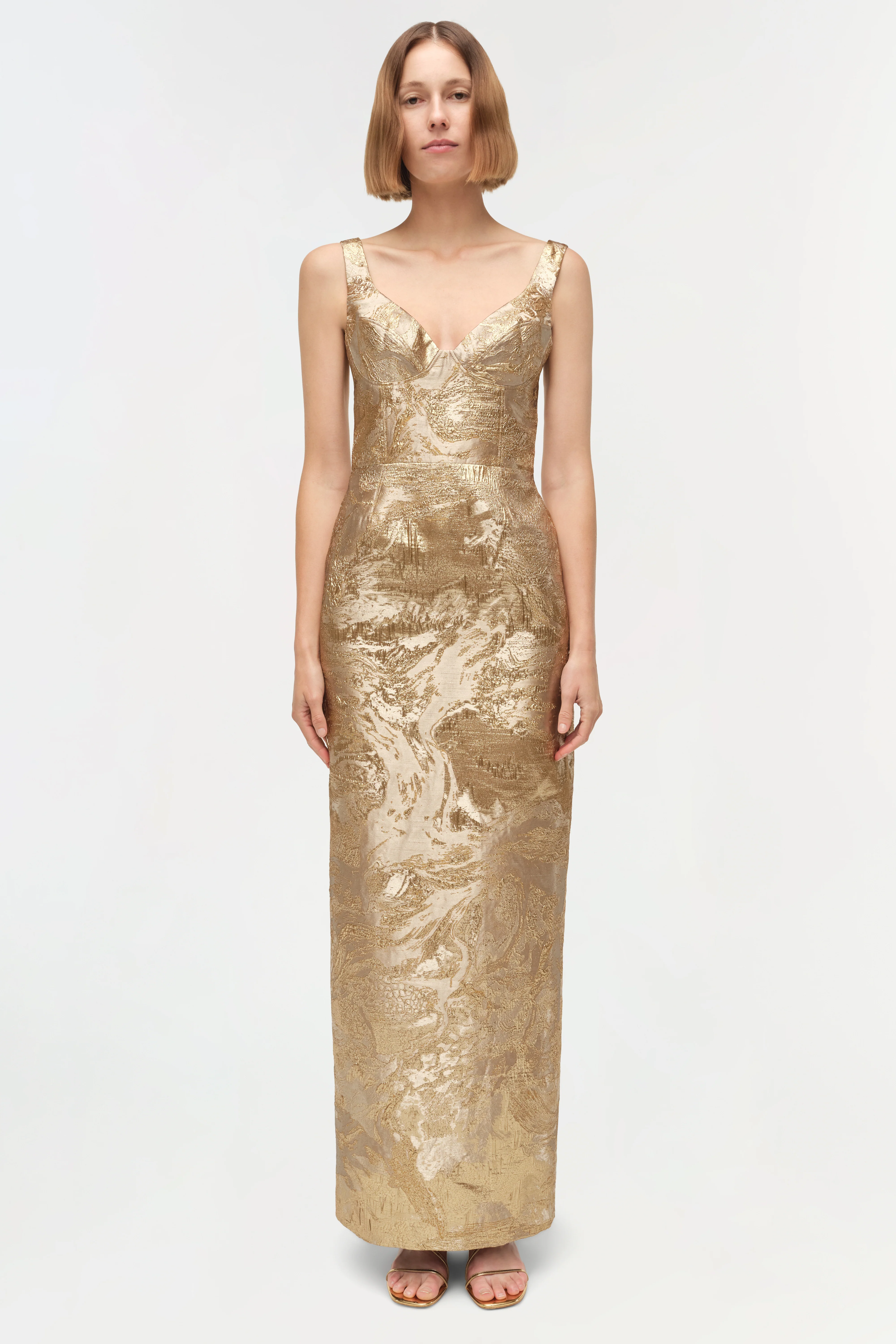 Viella Metallic Jacquard Gown - Image 6