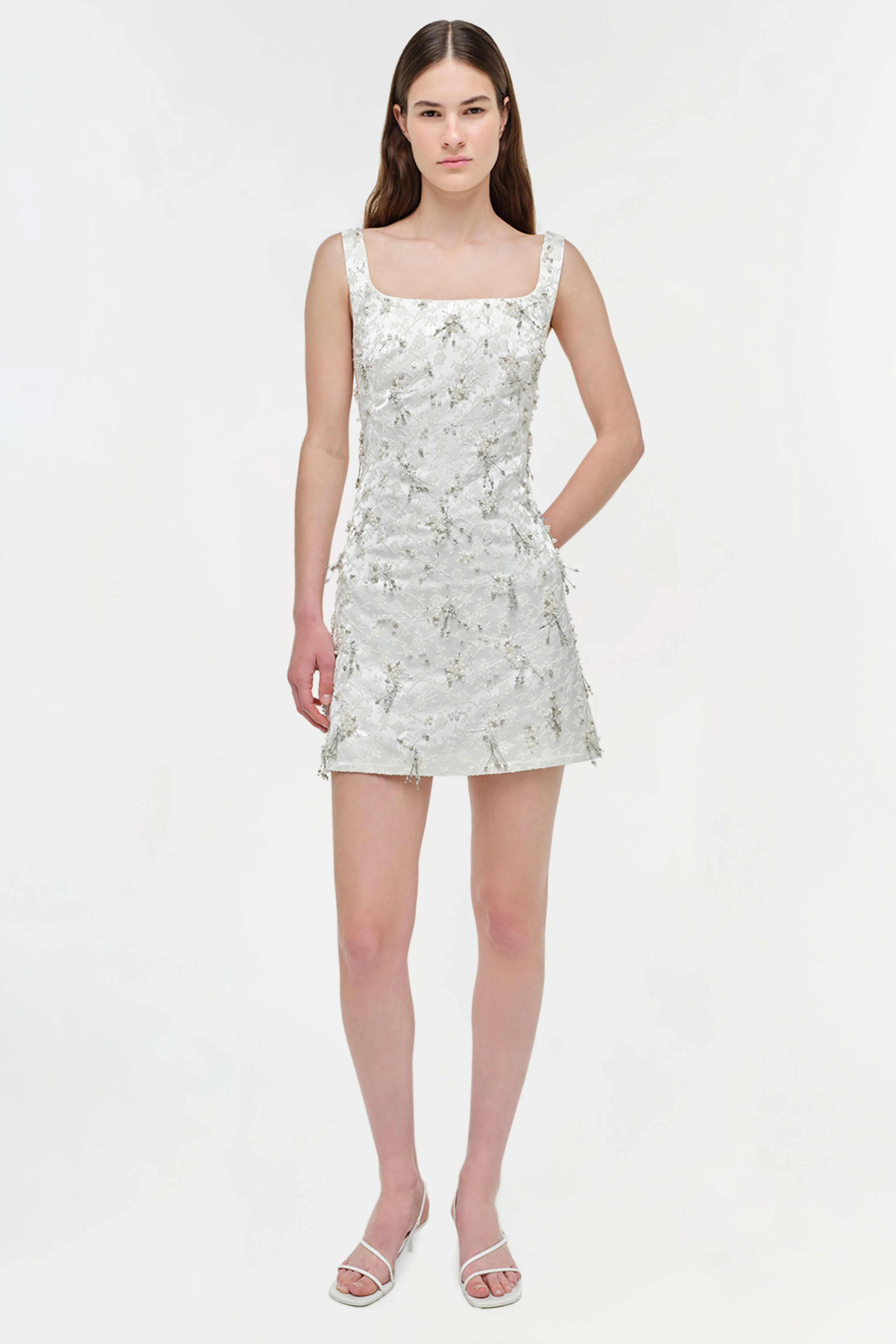 Viva Embellished Jaquard Mini Dress - Image 2