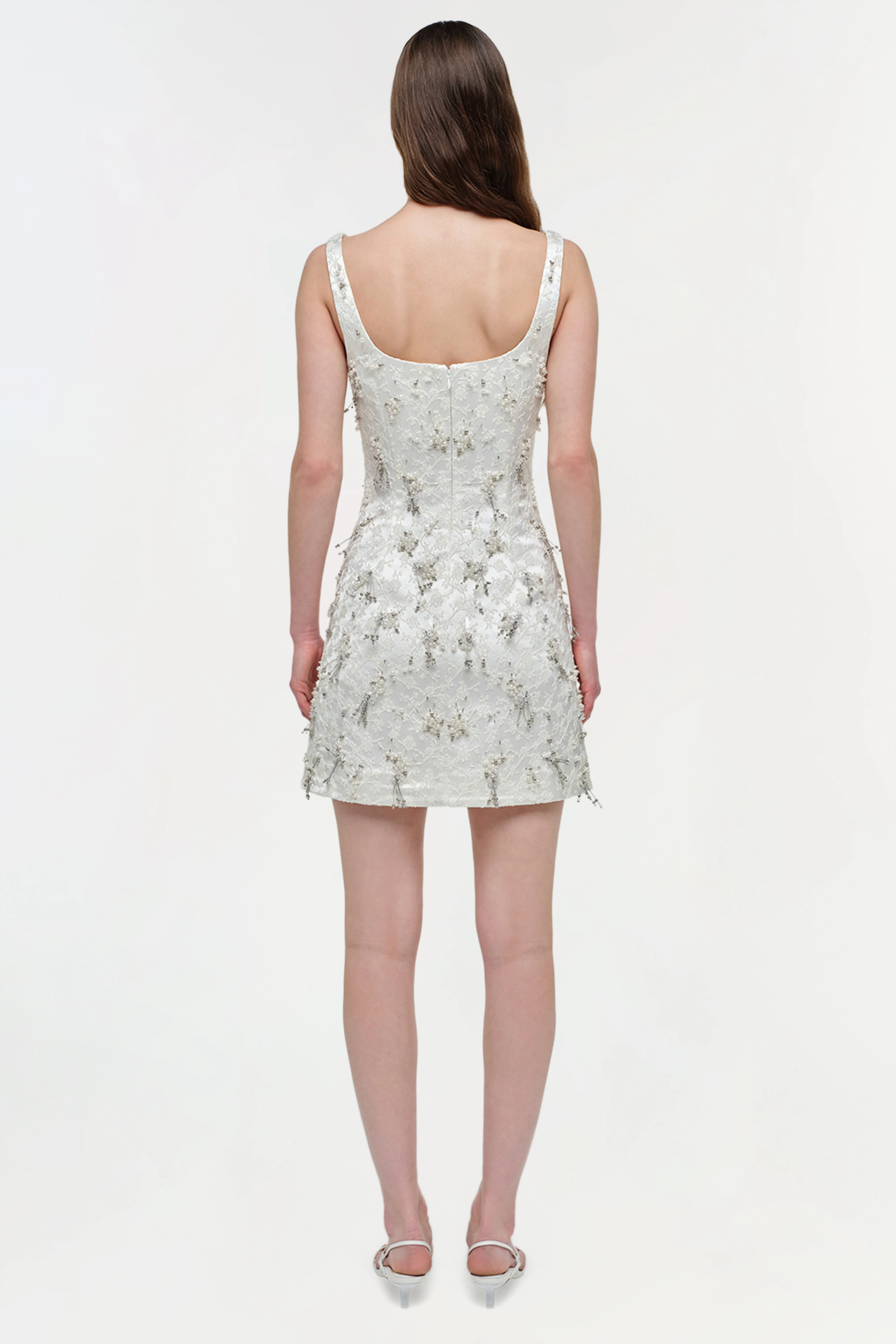 Viva Embellished Jaquard Mini Dress - Image 4