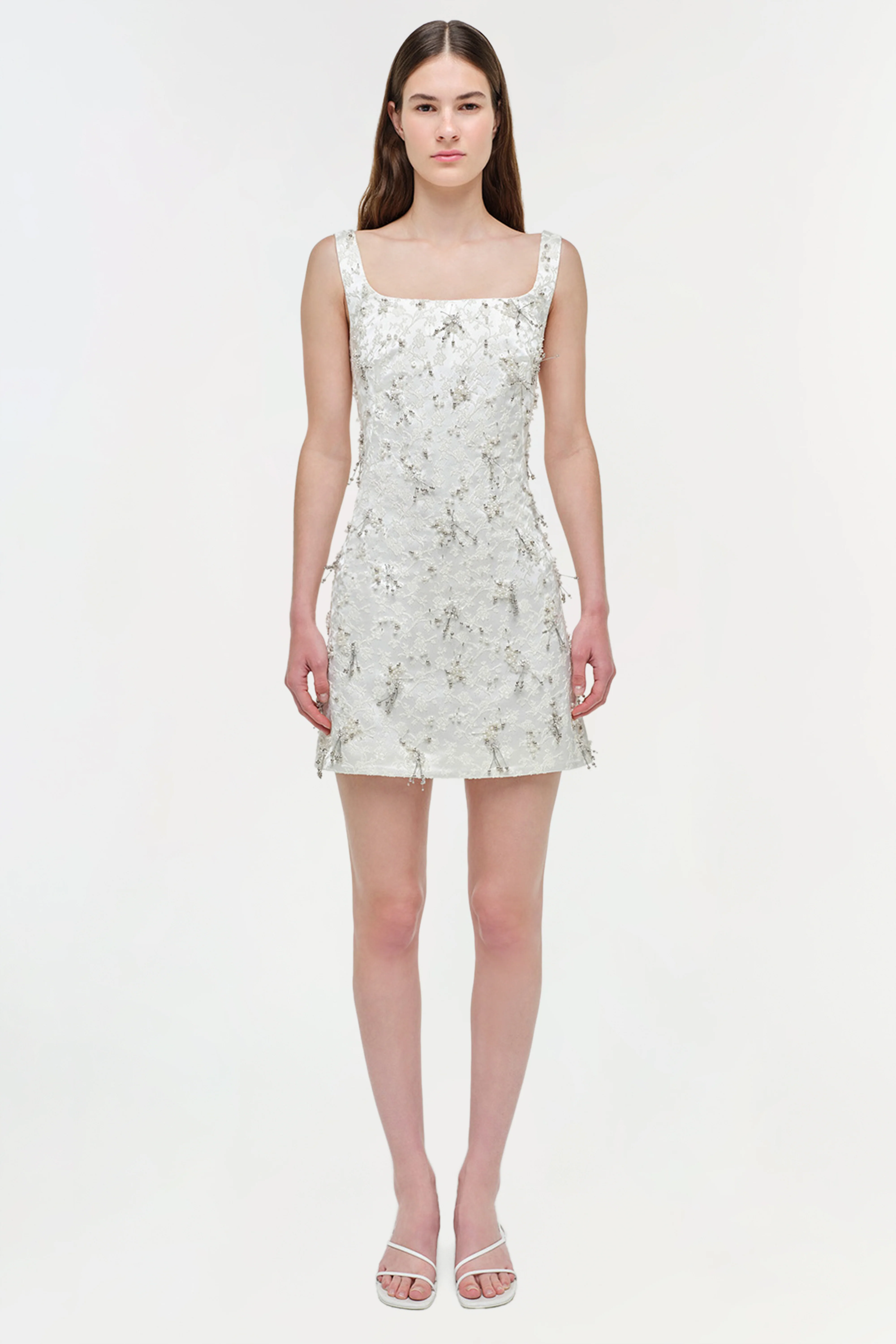 Viva Embellished Jaquard Mini Dress - Image 5
