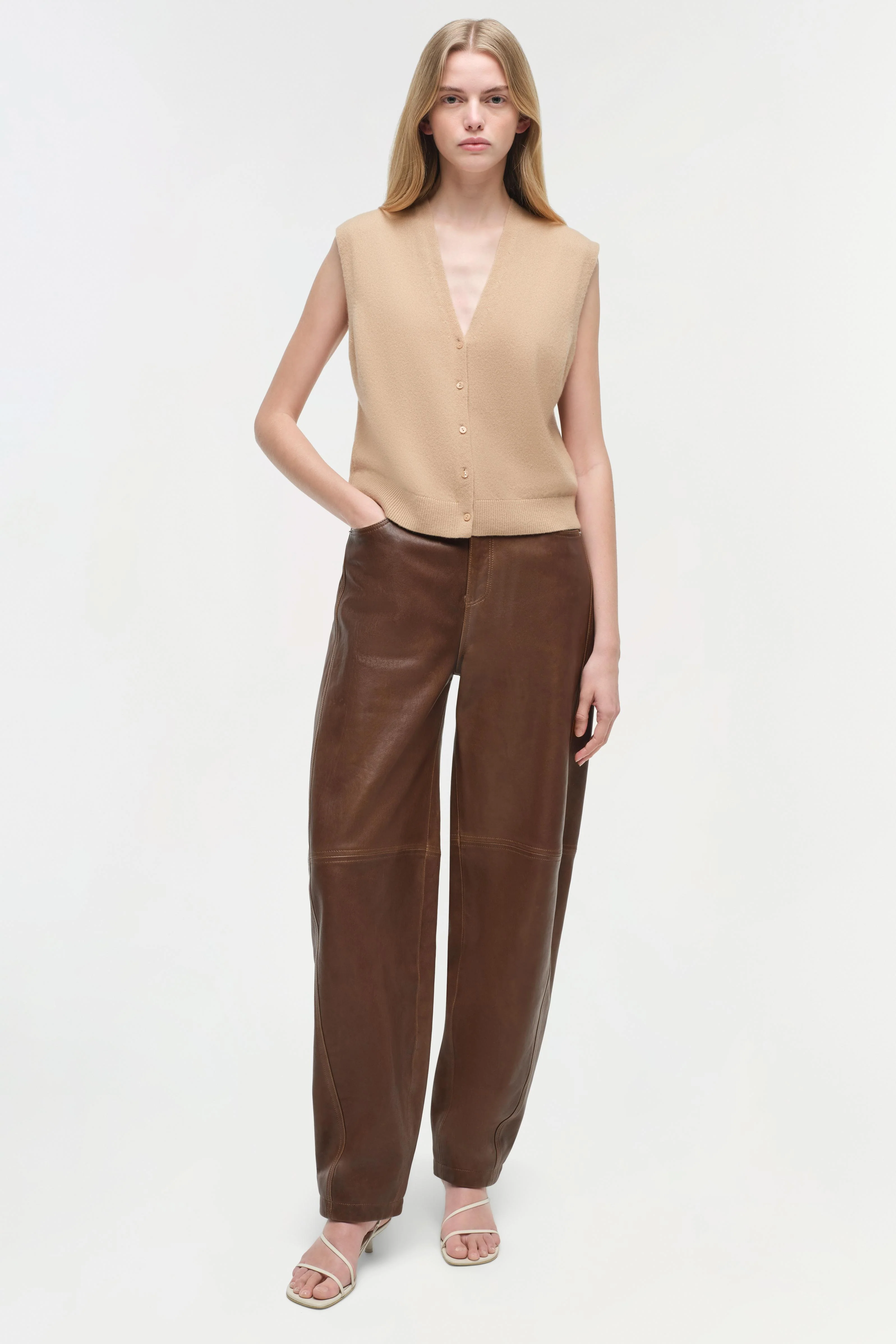 Waldon Leather Curved Leg Pant - Image 3