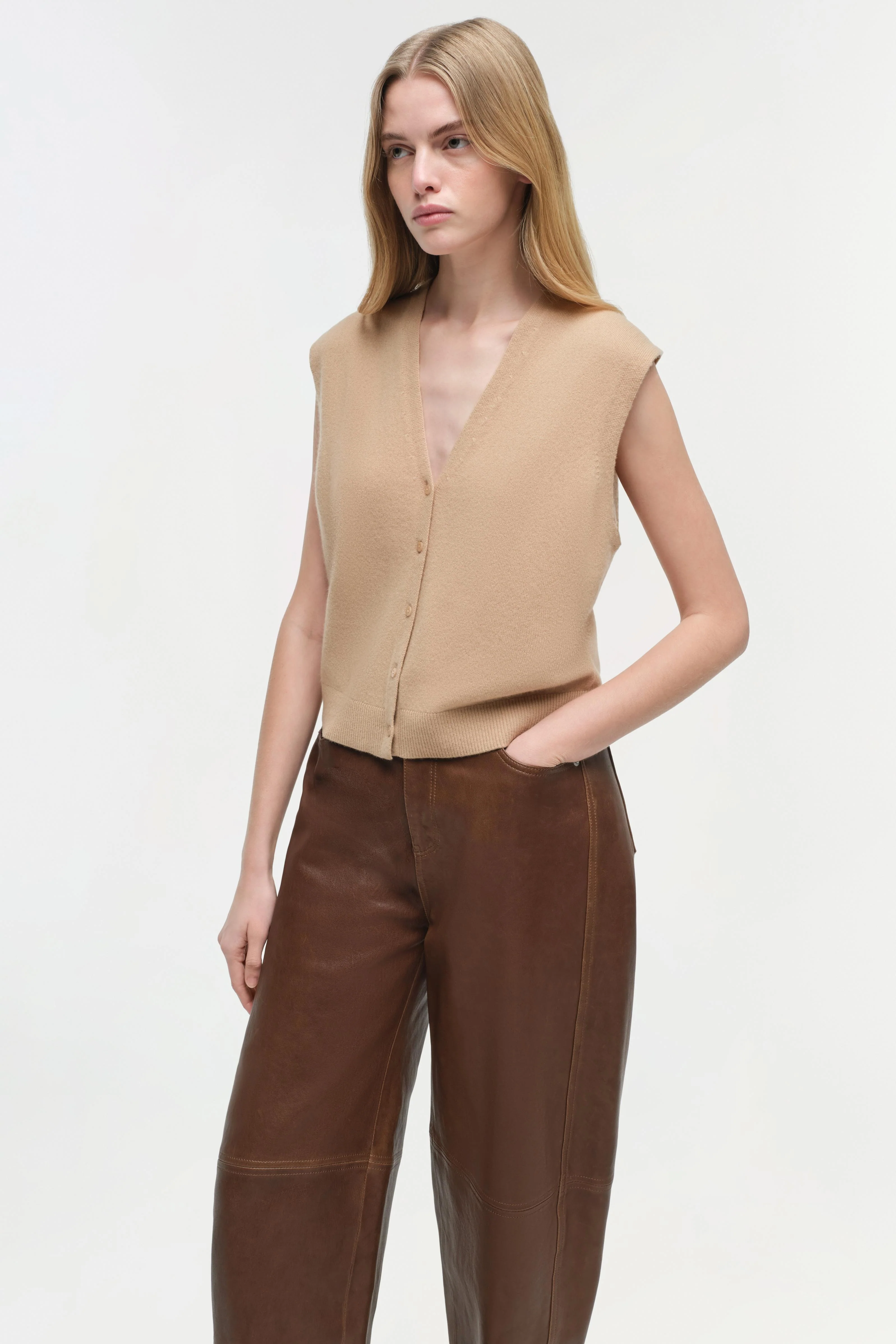Waldon Leather Curved Leg Pant - Image 4