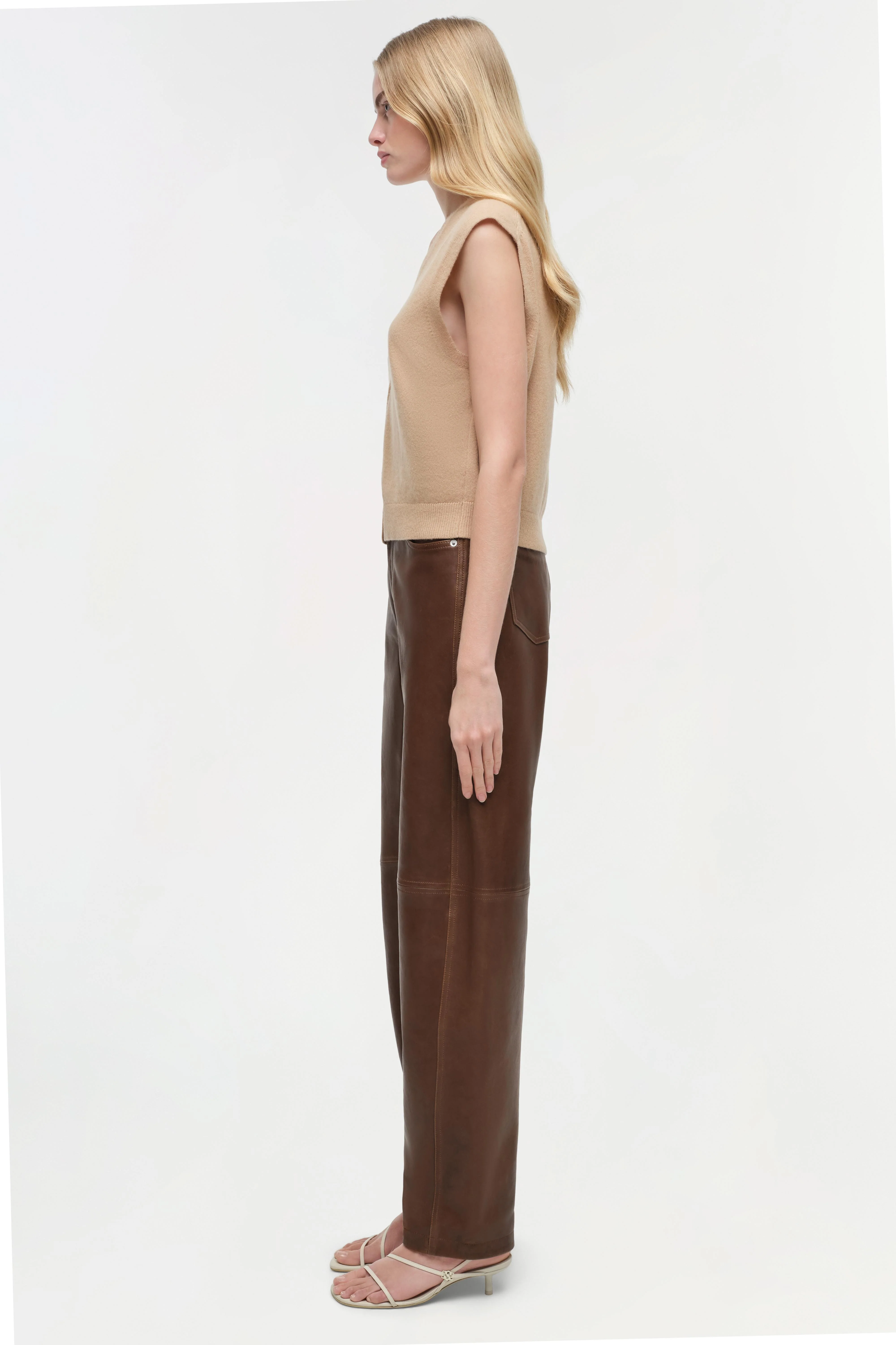 Waldon Leather Curved Leg Pant - Image 5