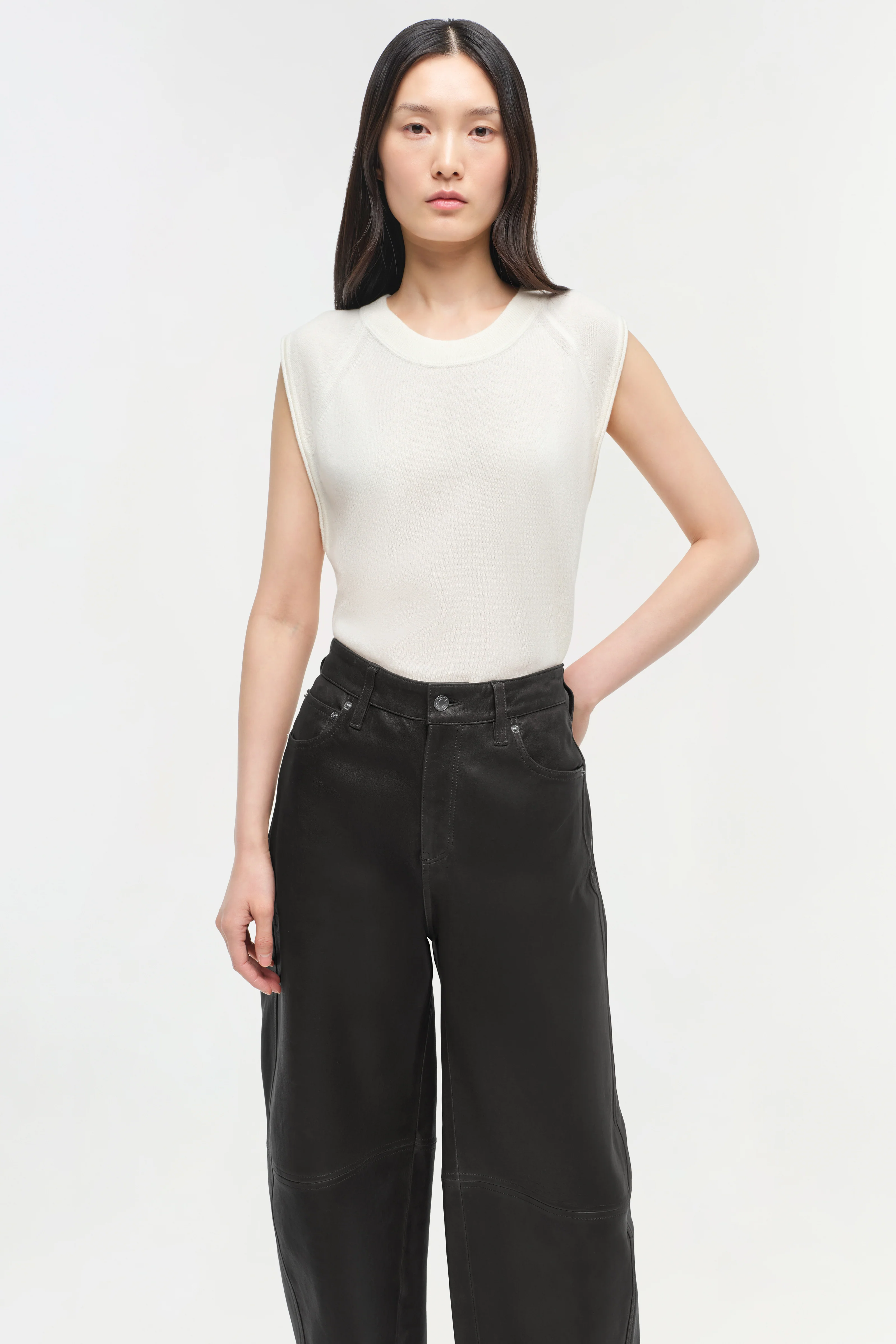 Waldon Leather Curved Leg Pant - Image 4