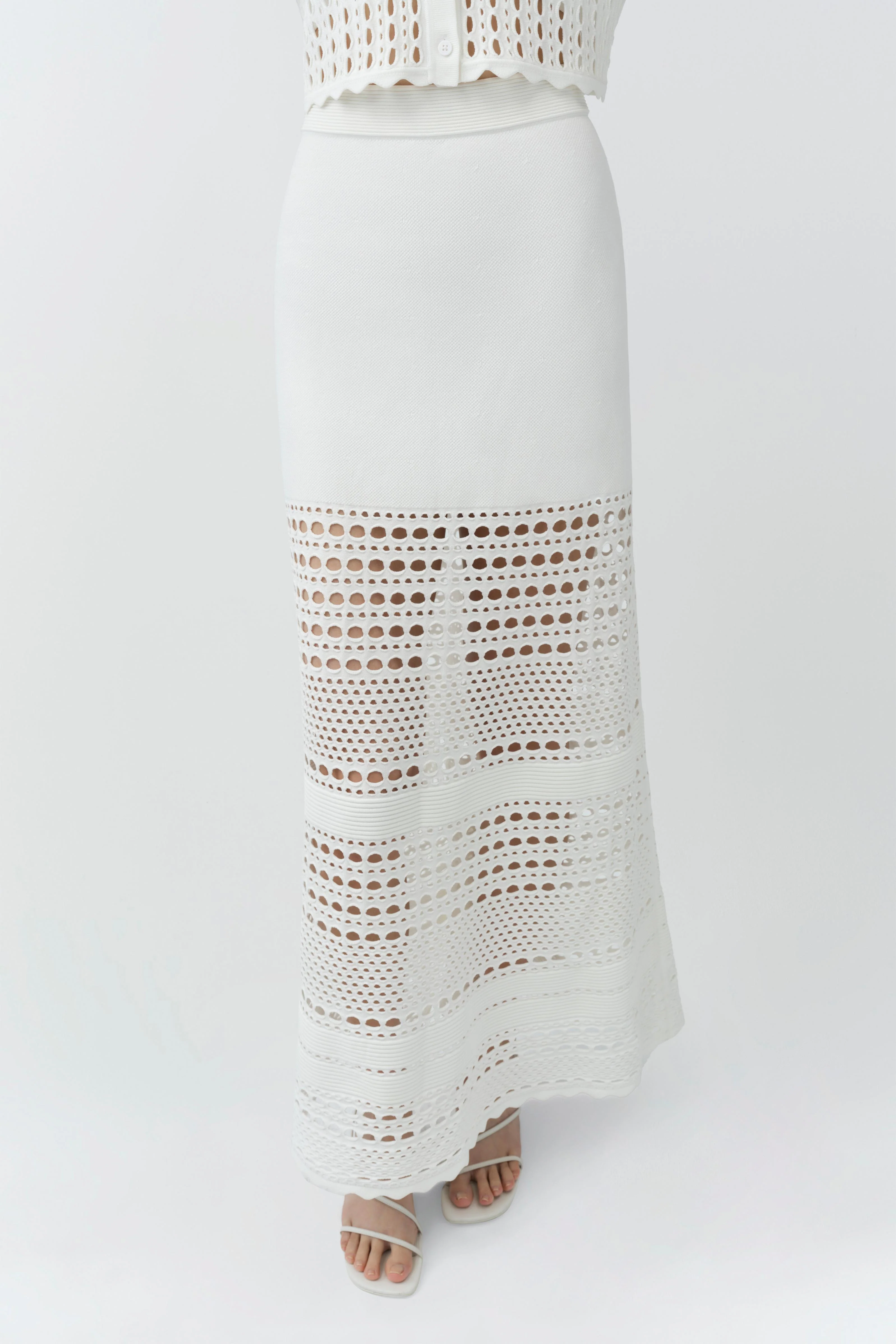 Westly Open Stitch Midi Skirt - Image 3