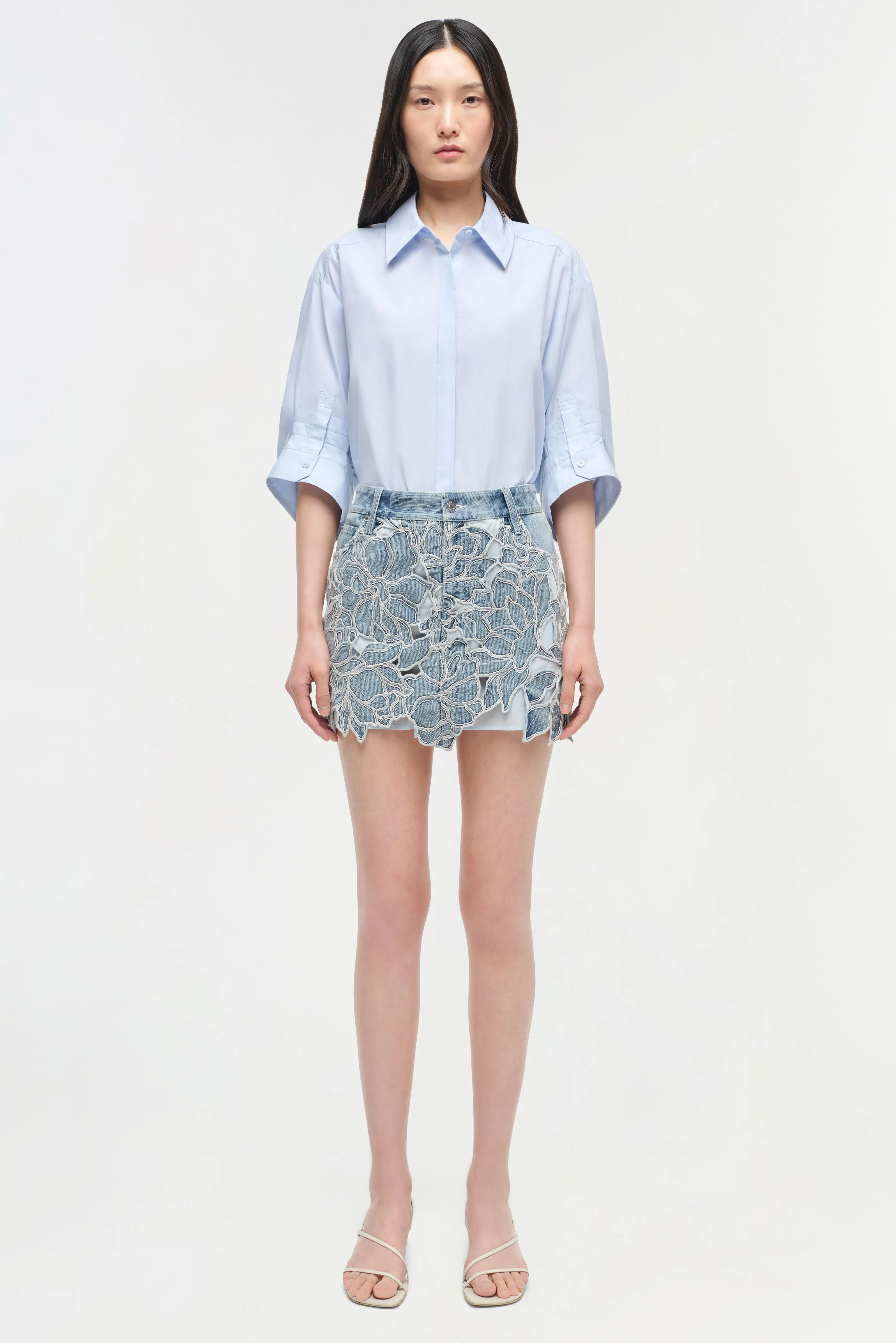 Winnie Floral Denim Mini Skirt - Image 6