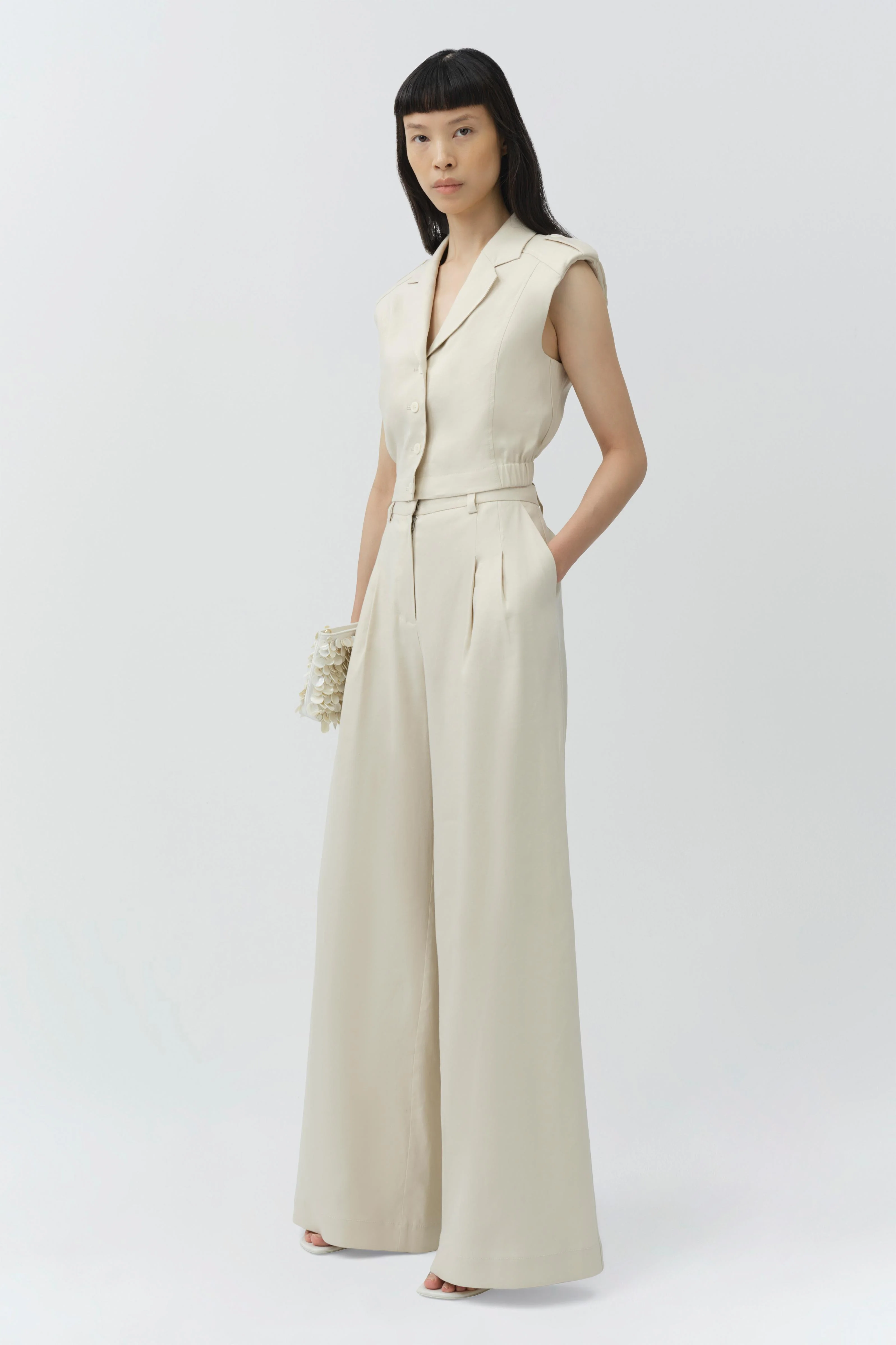 York Cropped Linen Vest - Image 4